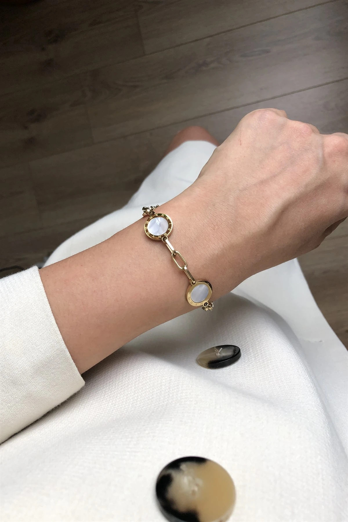 Sedefli Çelik Bileklik