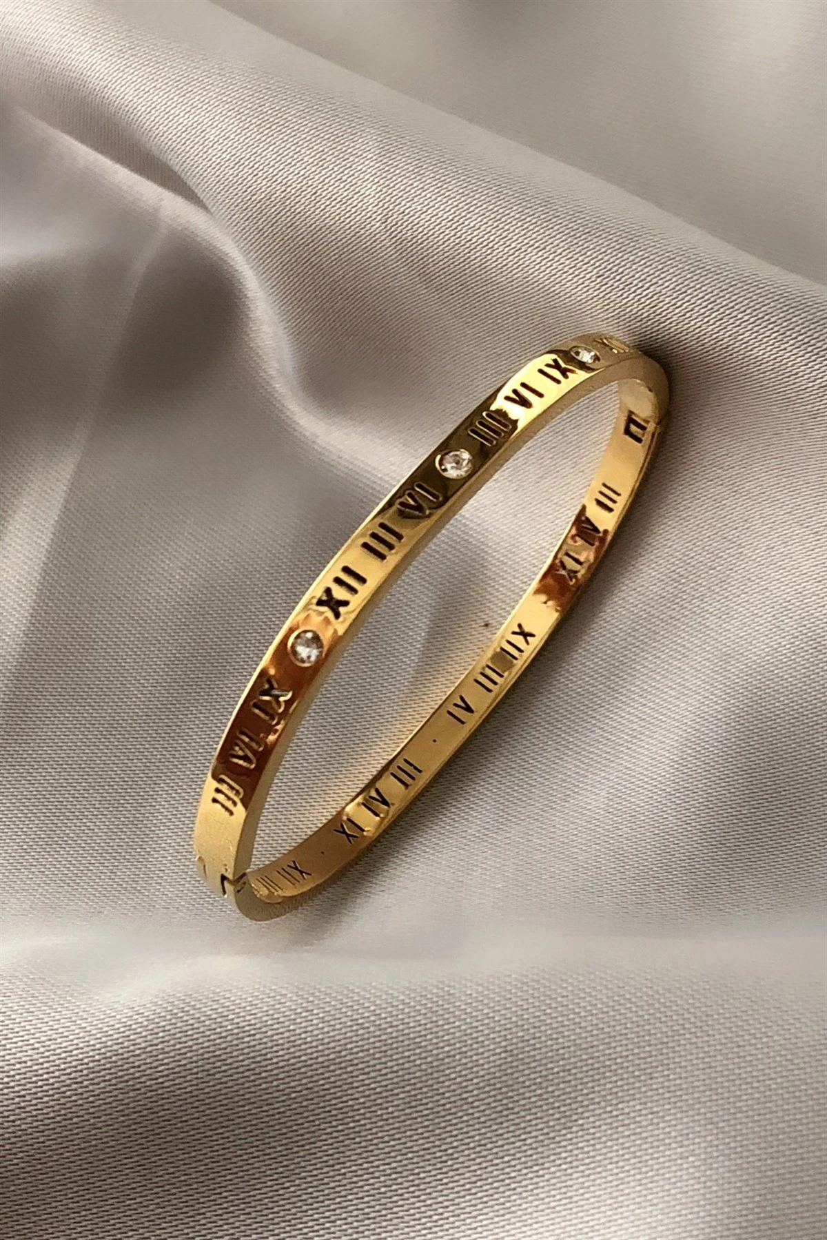 Roma Rakamlı Çelik Bileklik