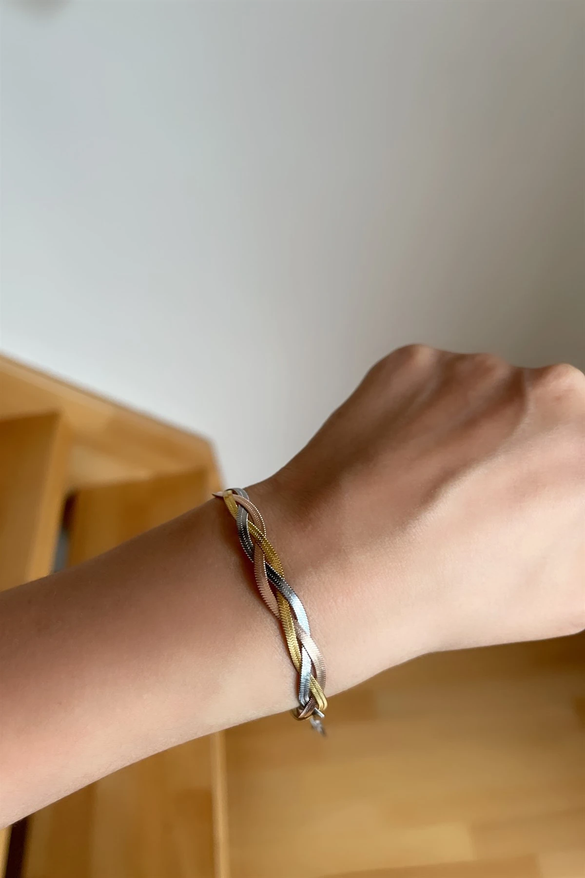 Knitting Çelik Bileklik