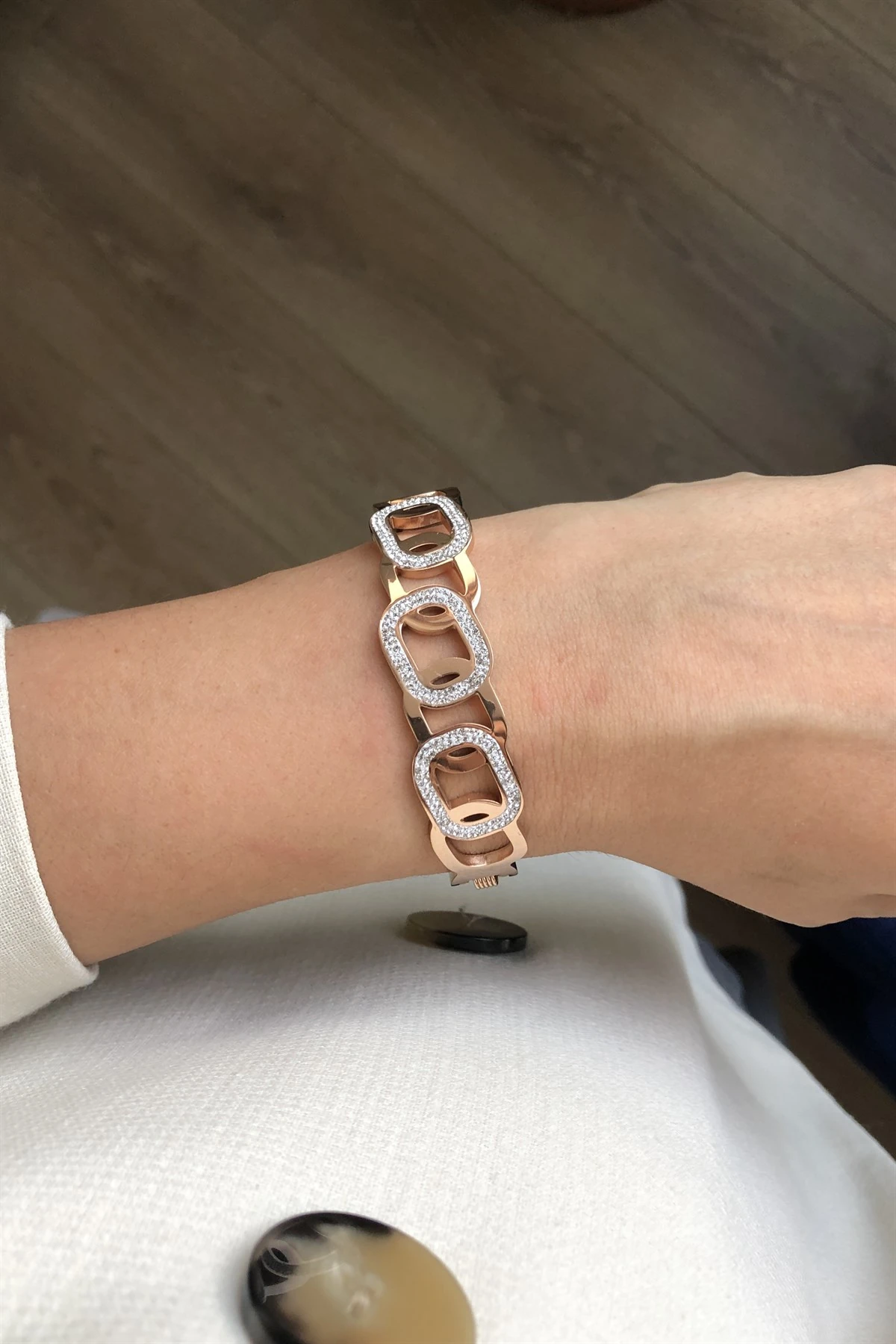 Rectangle Çelik Kelepçe Bileklik