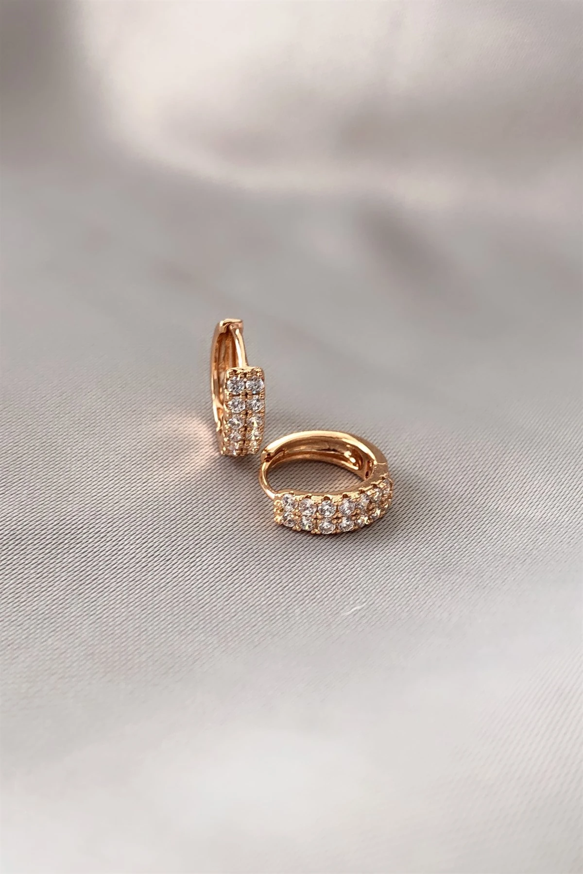 Çift Sıra Zirkon Özel Seri Küpe