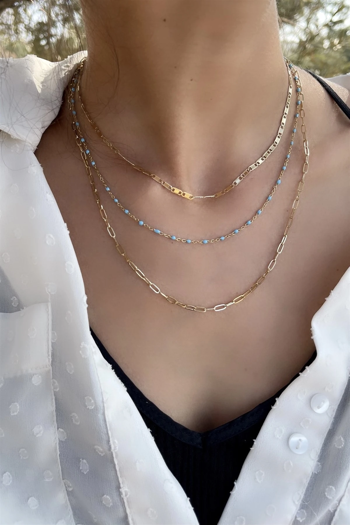 Blue Depth Çelik Kolye