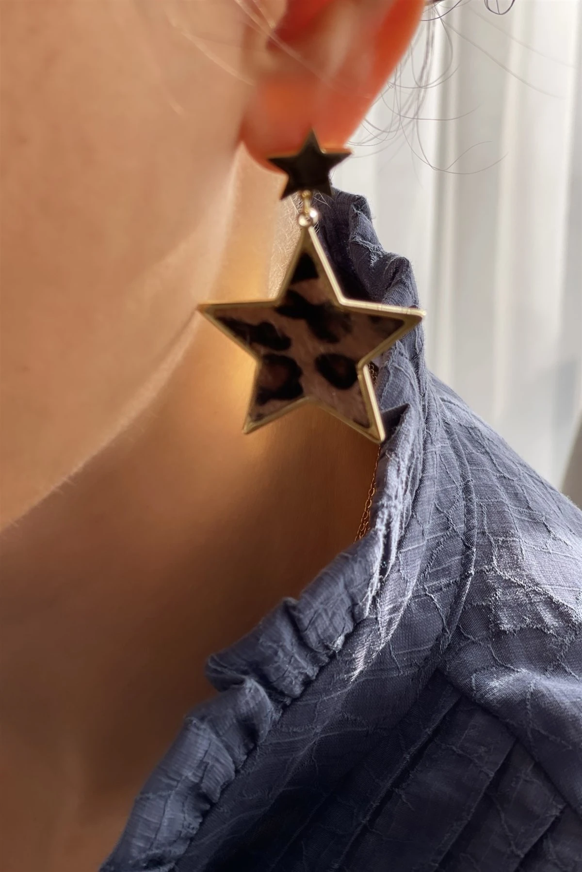 Leopard Çelik Küpe