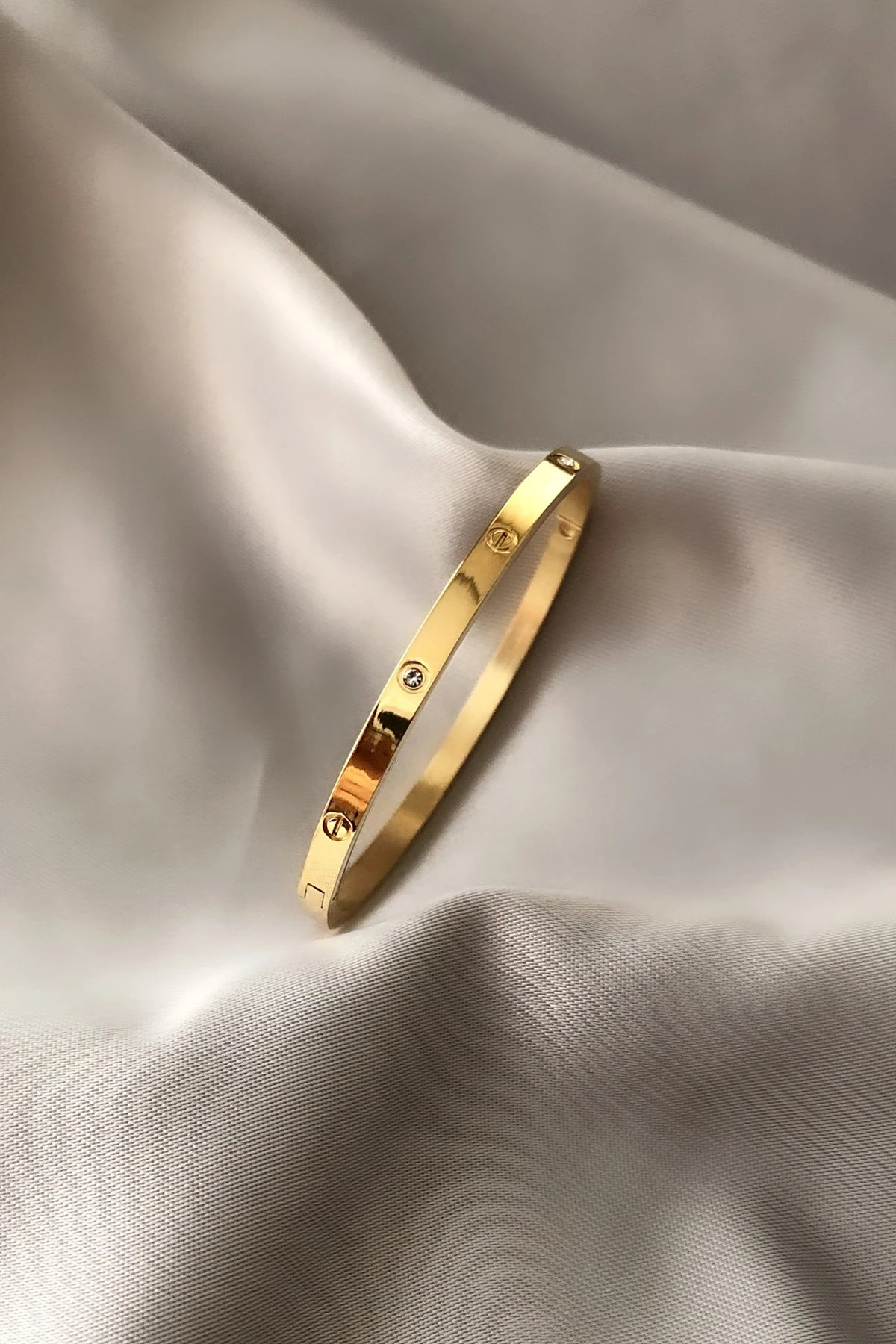 Zirkon Taşlı Çelik Bileklik