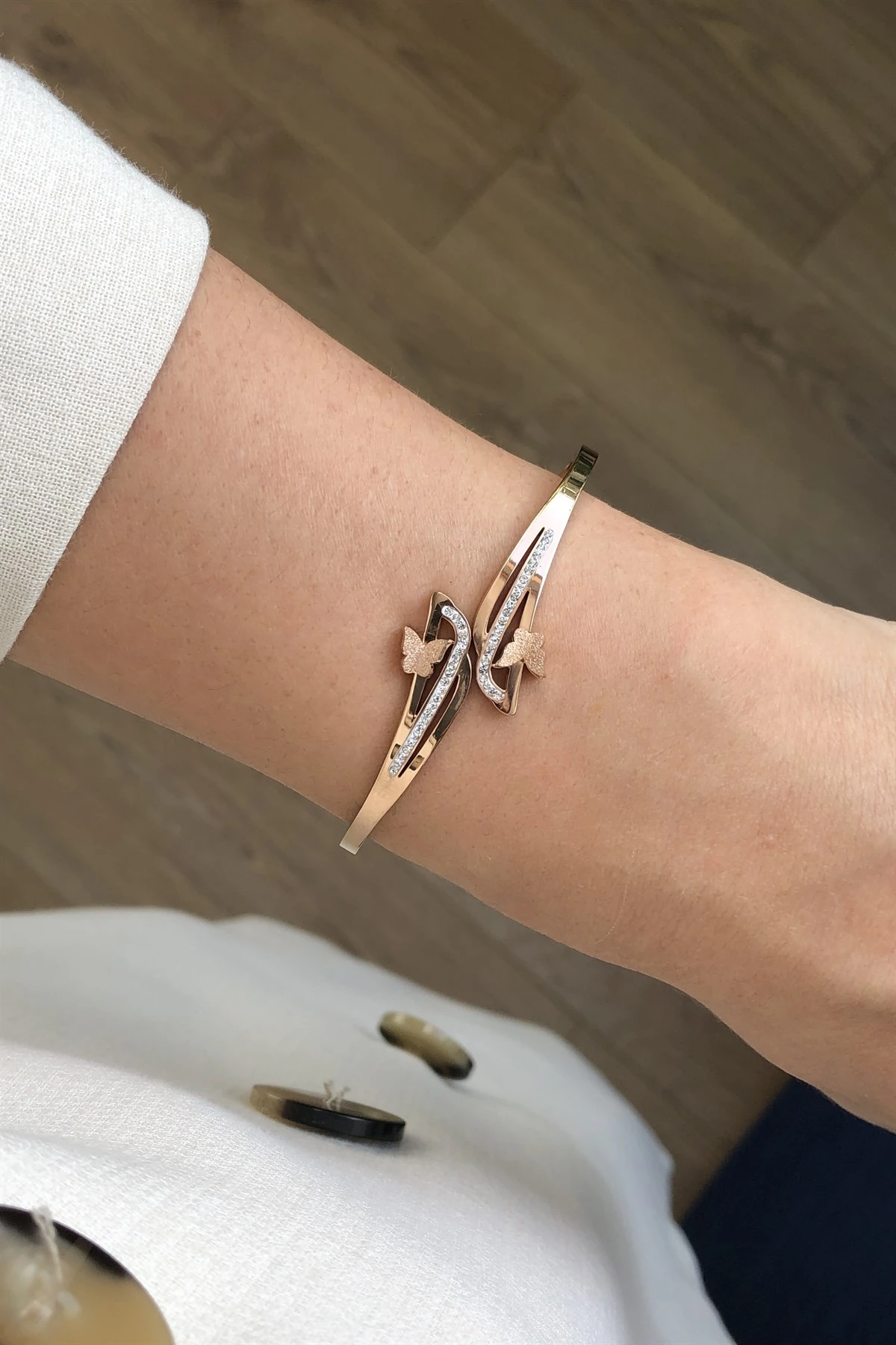 Kelebekli Çelik Bileklik