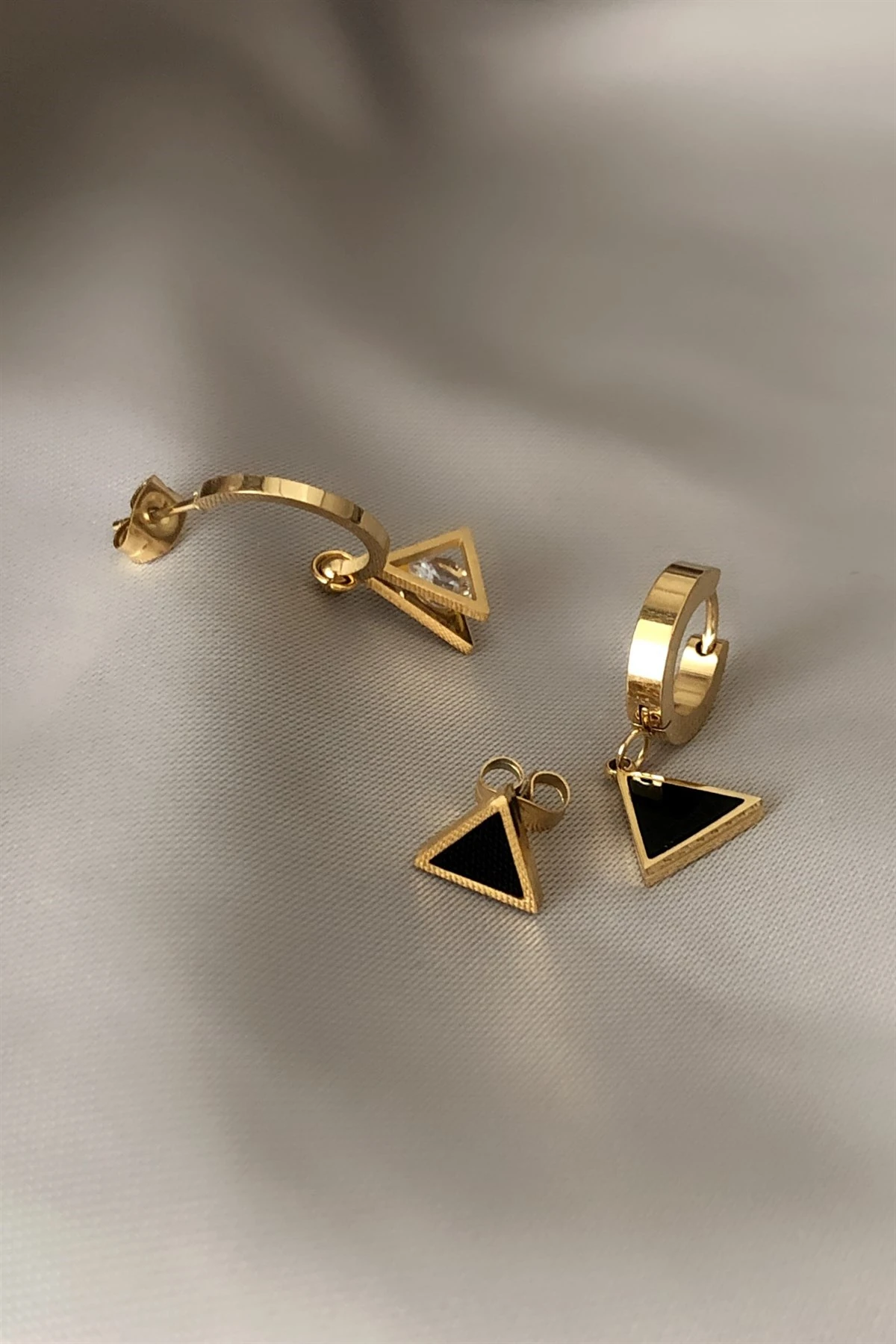 Triangle Üçlü Çelik Küpe-PK36048