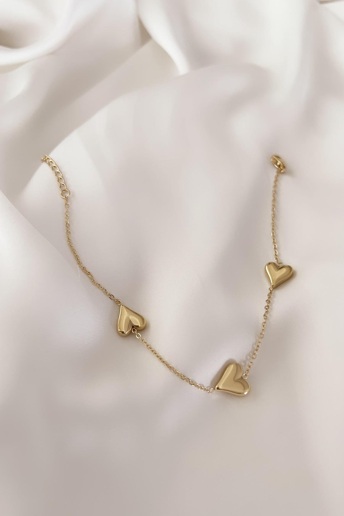 Sorted Heart Steel Anklet