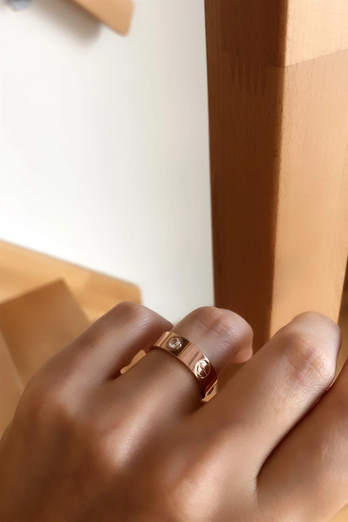 Zirkon Taşlı Çelik Yüzük