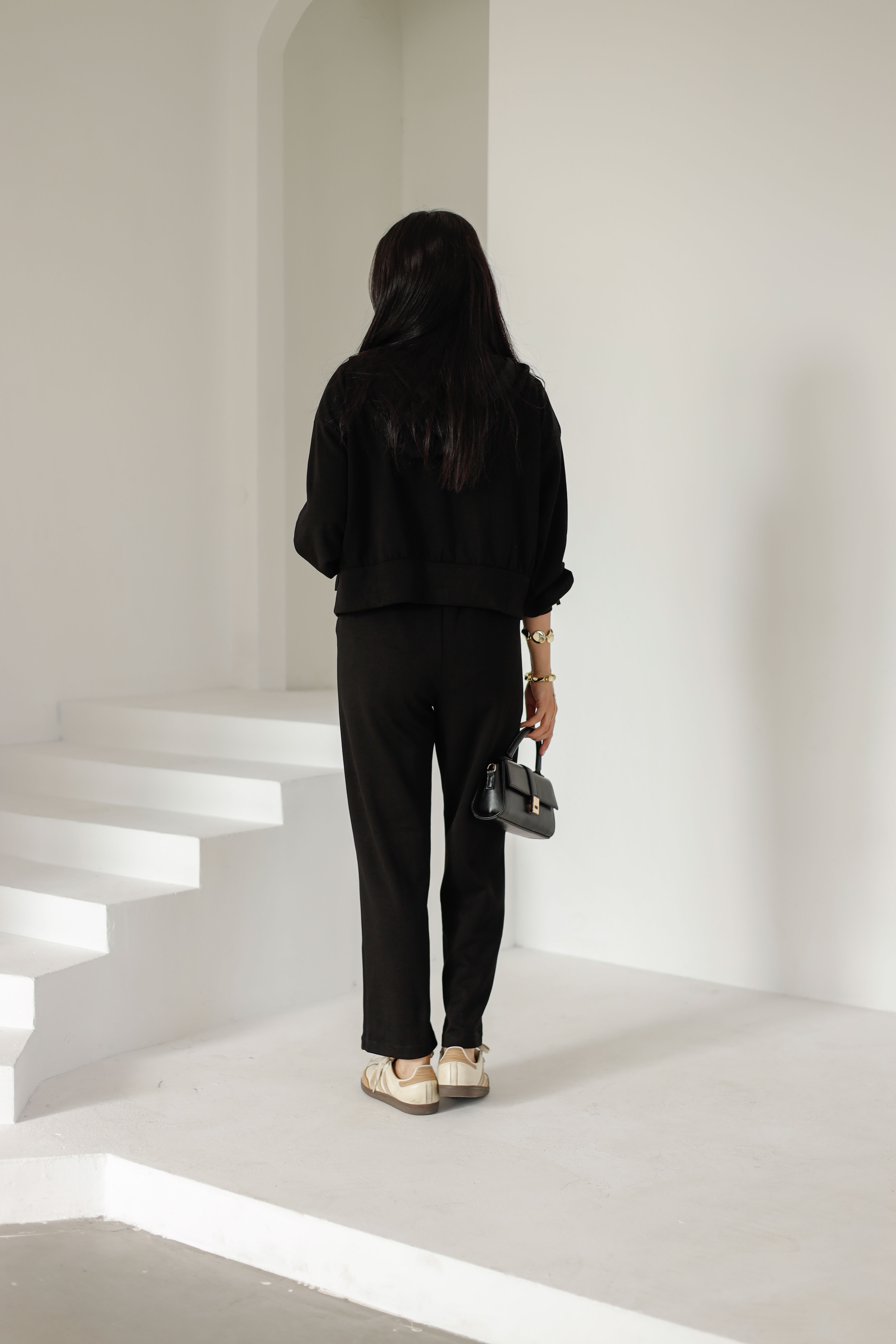 Basic Zip-Up Oysho Set – Black