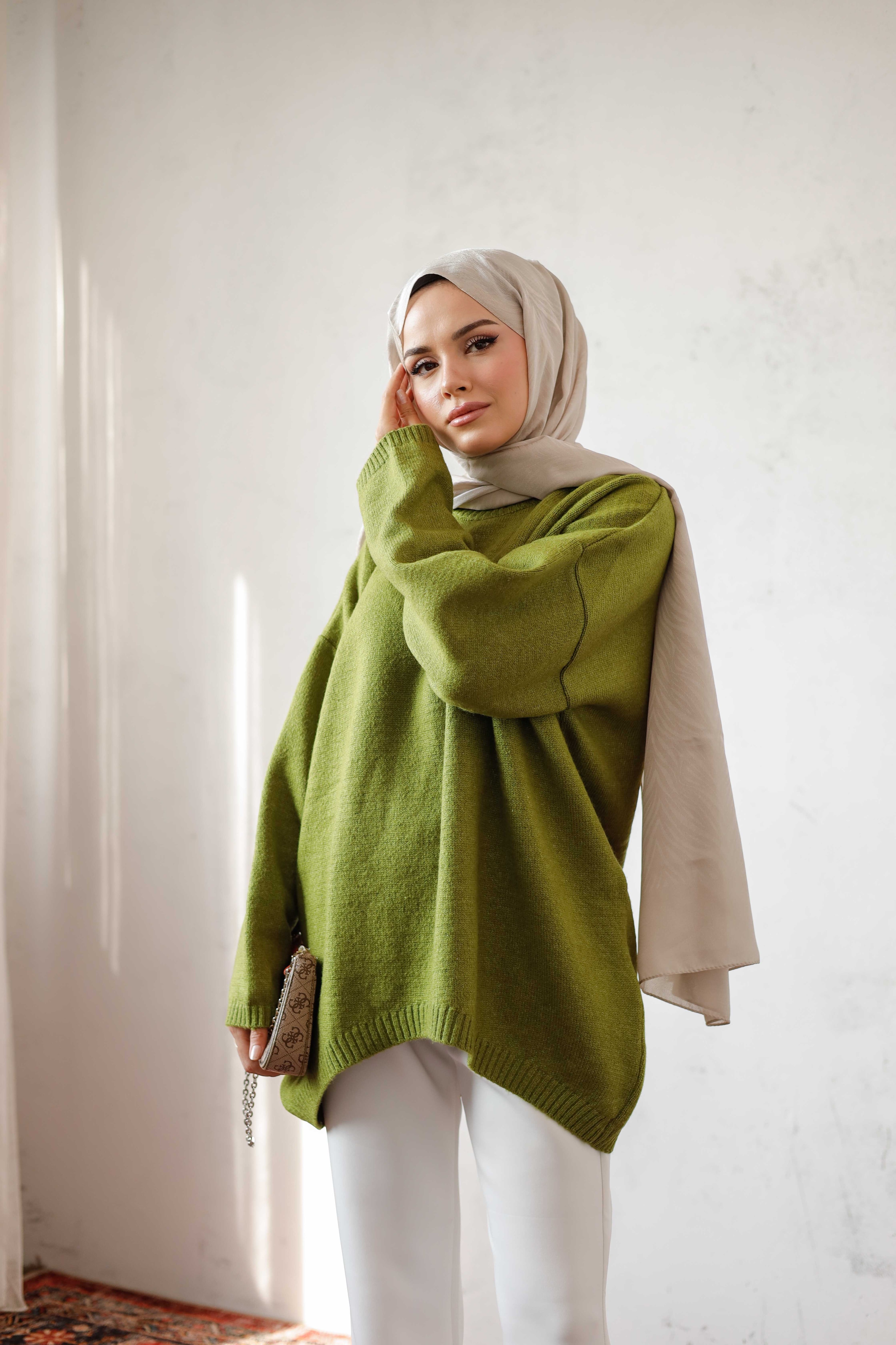 Hazel Knit Sweater - Olive Green