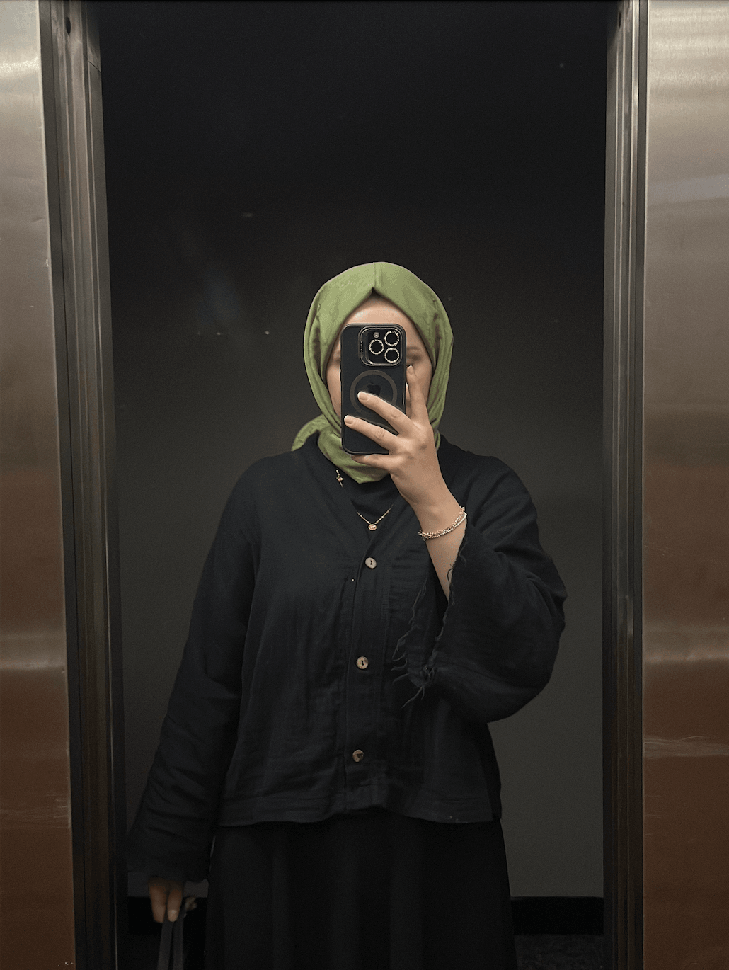 Keten Düğmeli Ceket - Siyah