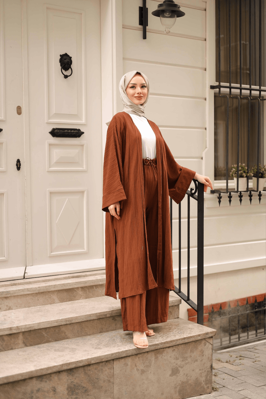 Ahsen Kimono Set - Brown