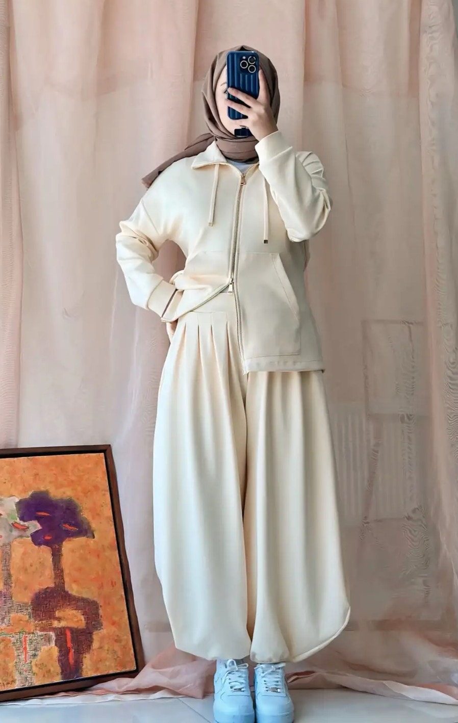 Bomber Sweat Set – Cream