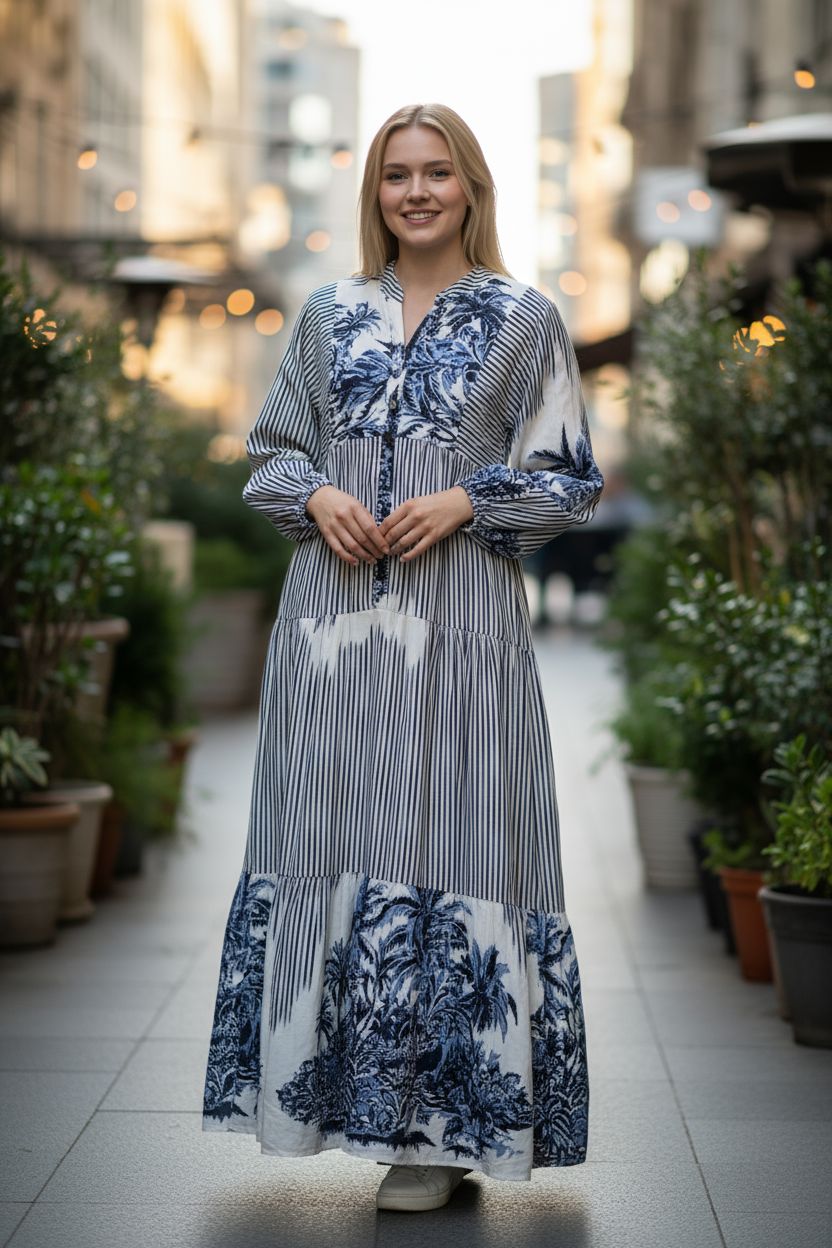 Blue Garden Viskon Elbise