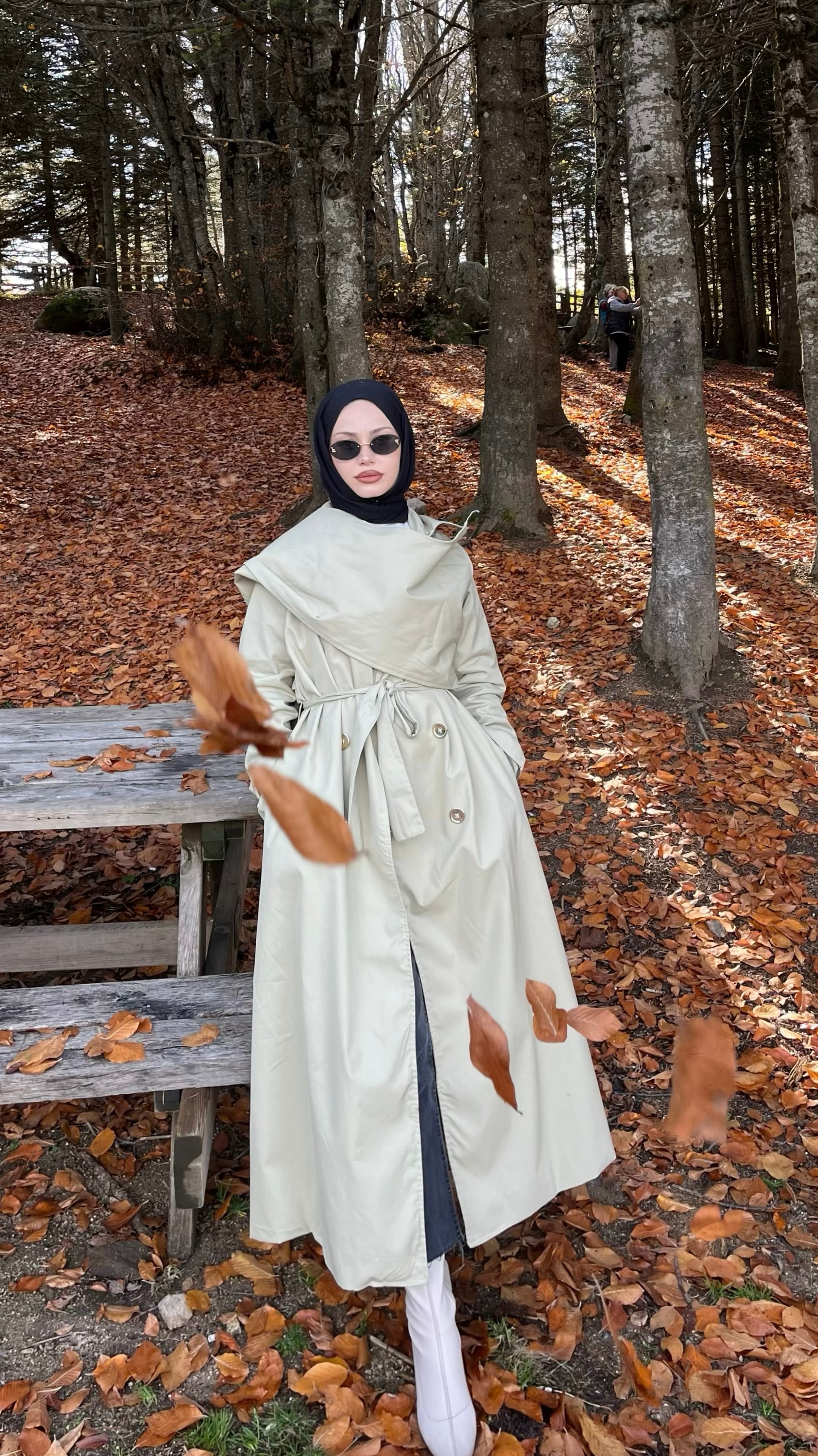 Atkılı Uzun Trençkot