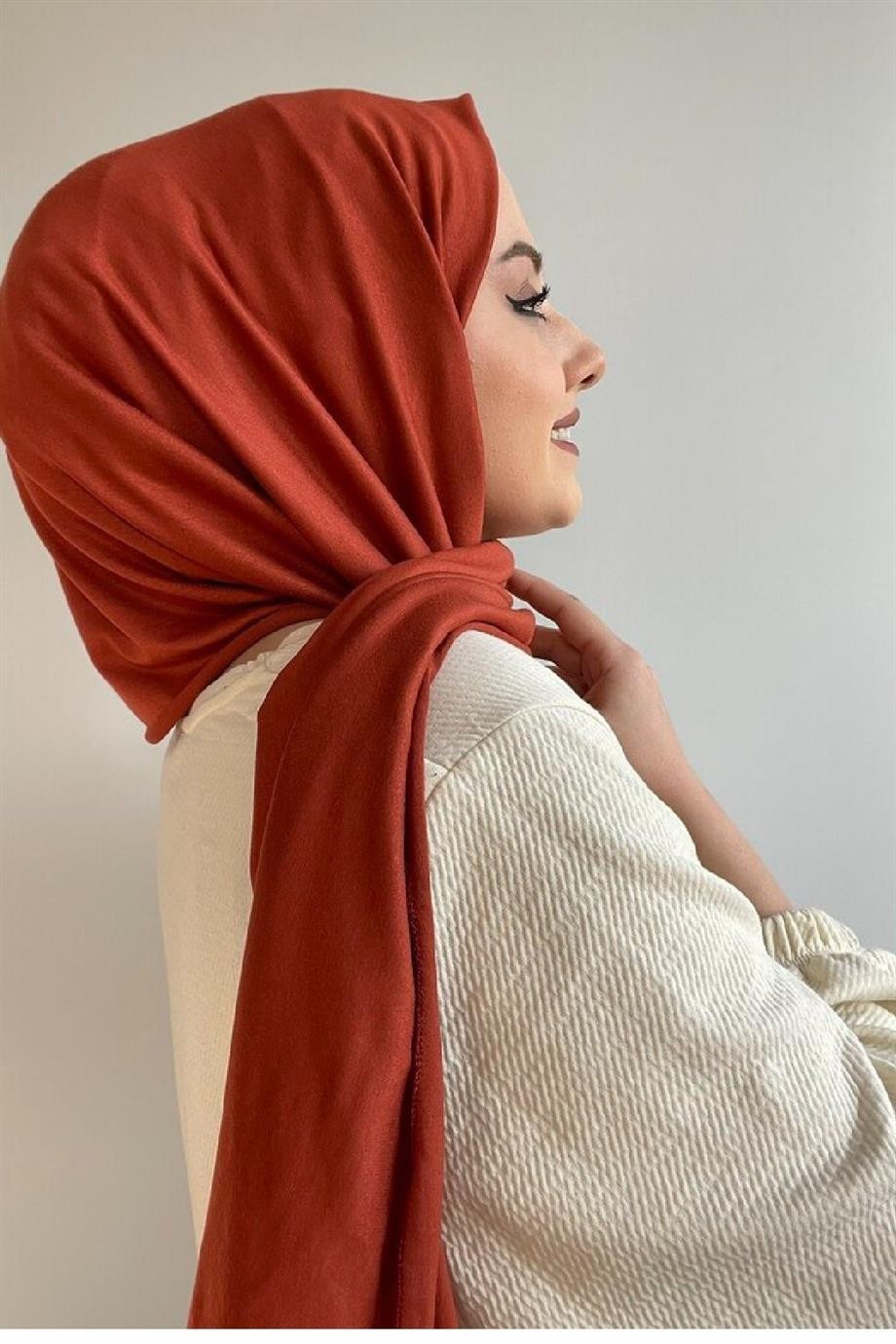 Cotton Jersey Scarf - Terracotta