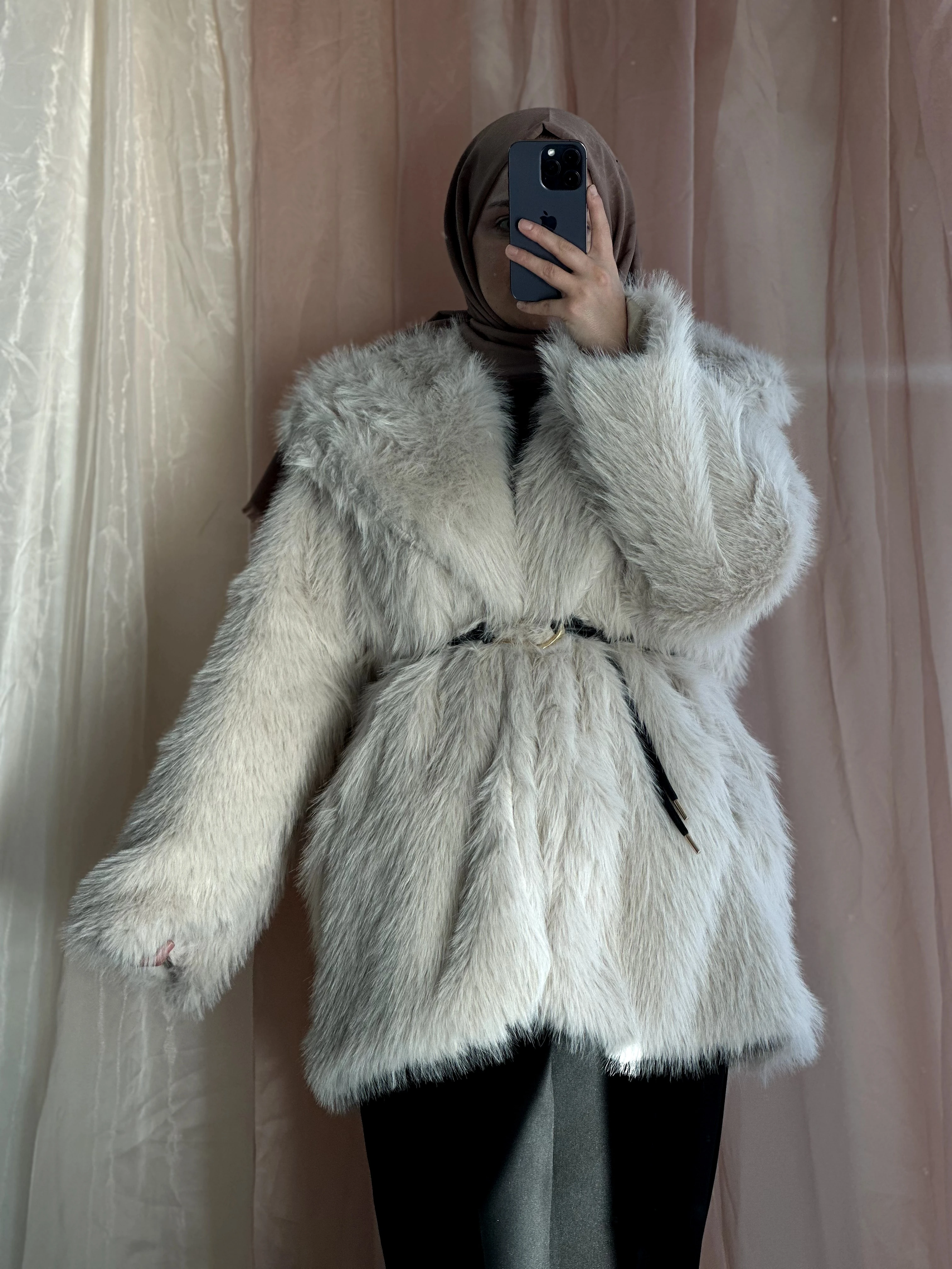 Suni Astarlı Kürk Ceket