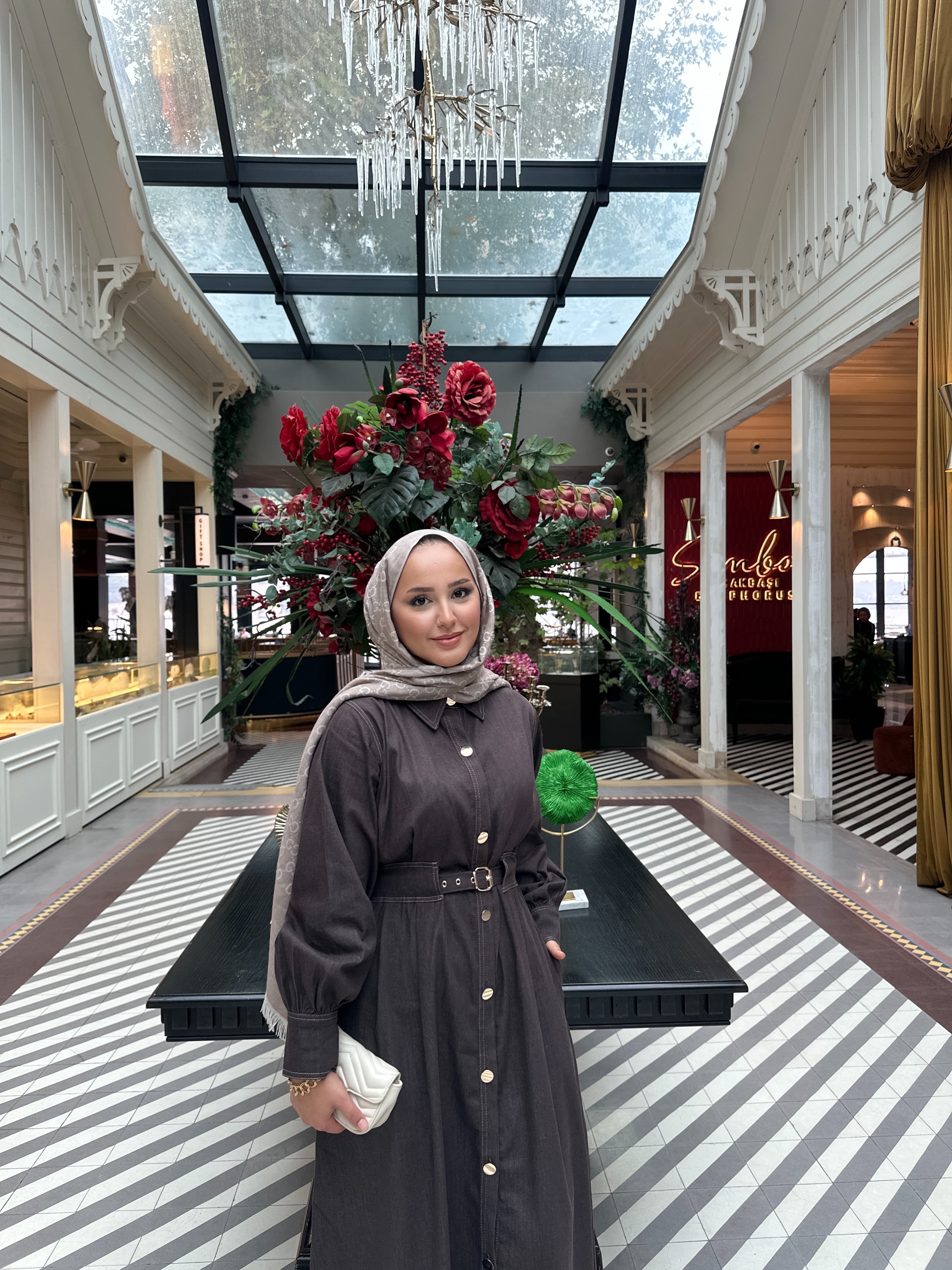 Diba Denim Dress - Acı kahve