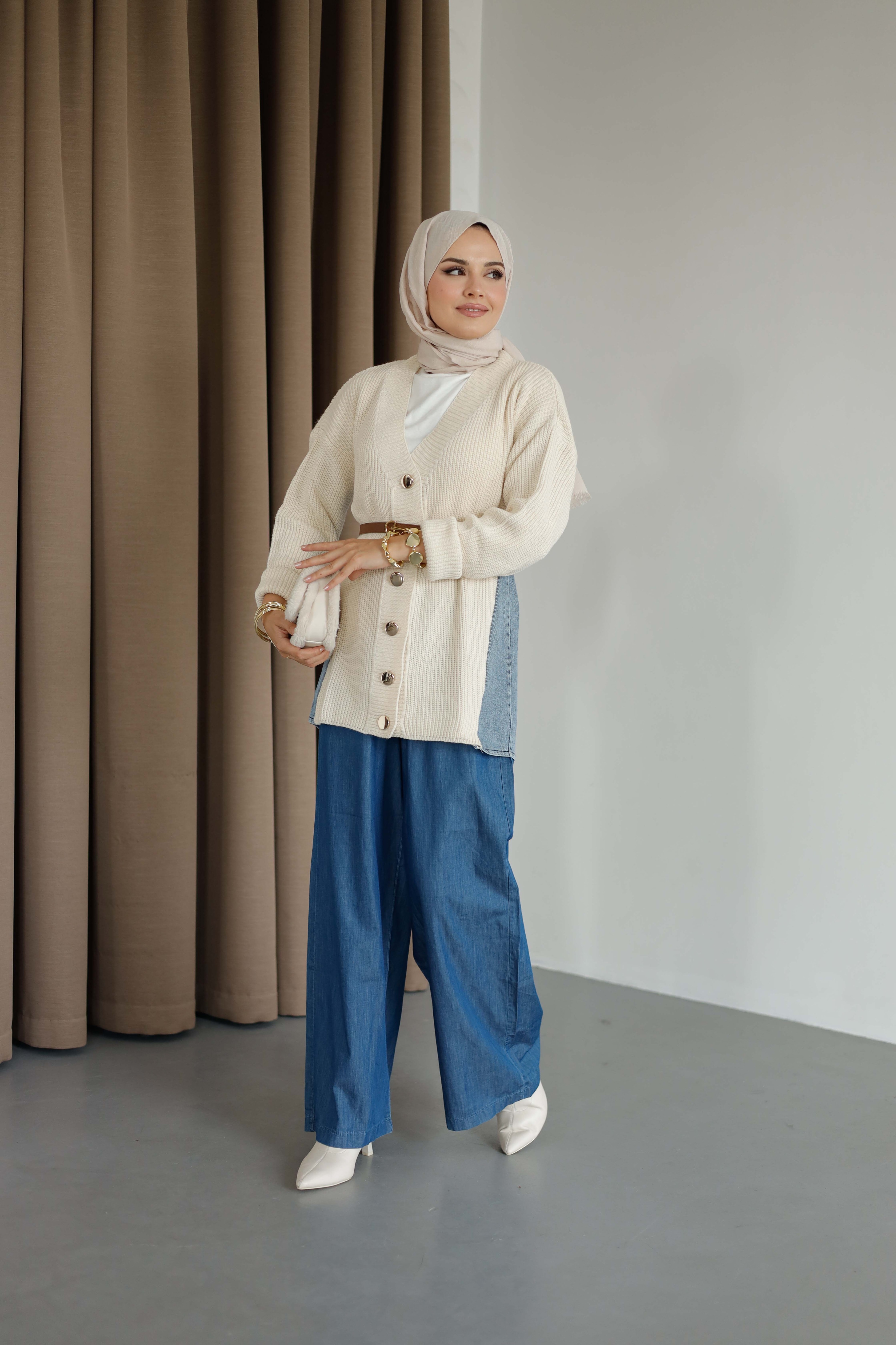 Lina Kot Detaylı Hırka - Krem