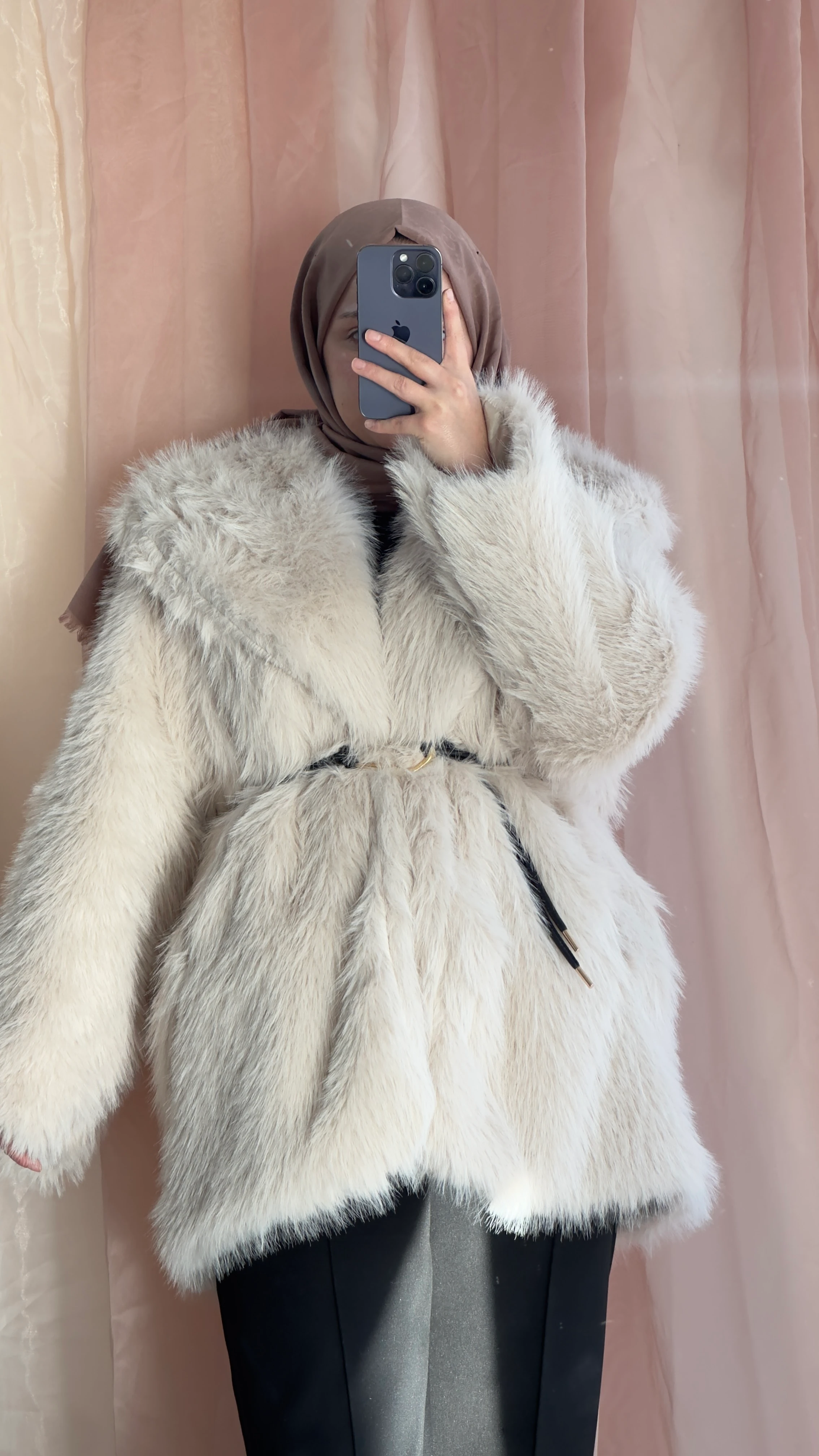 Suni Astarlı Kürk Ceket