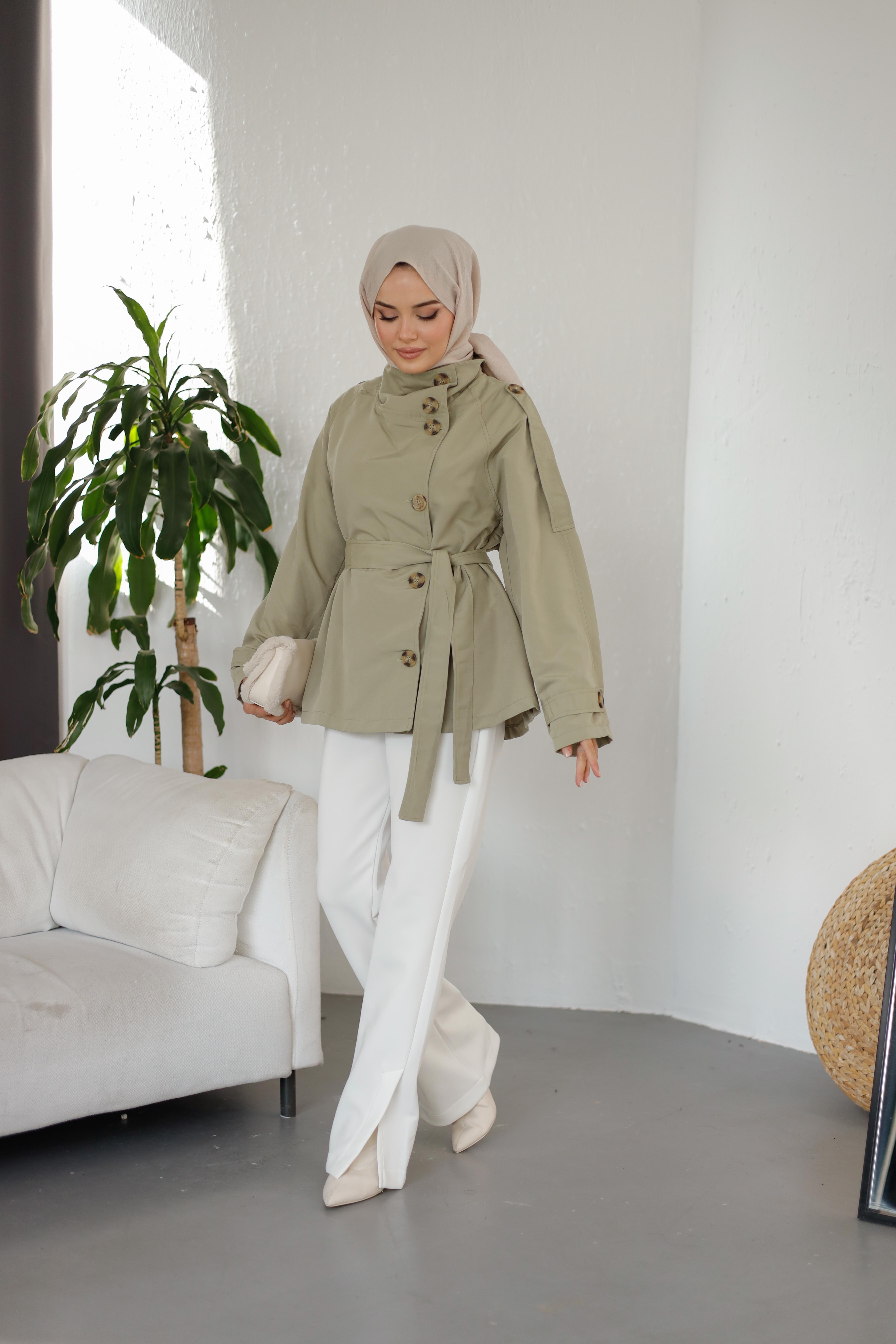 Yan Düğmeli Trençkot