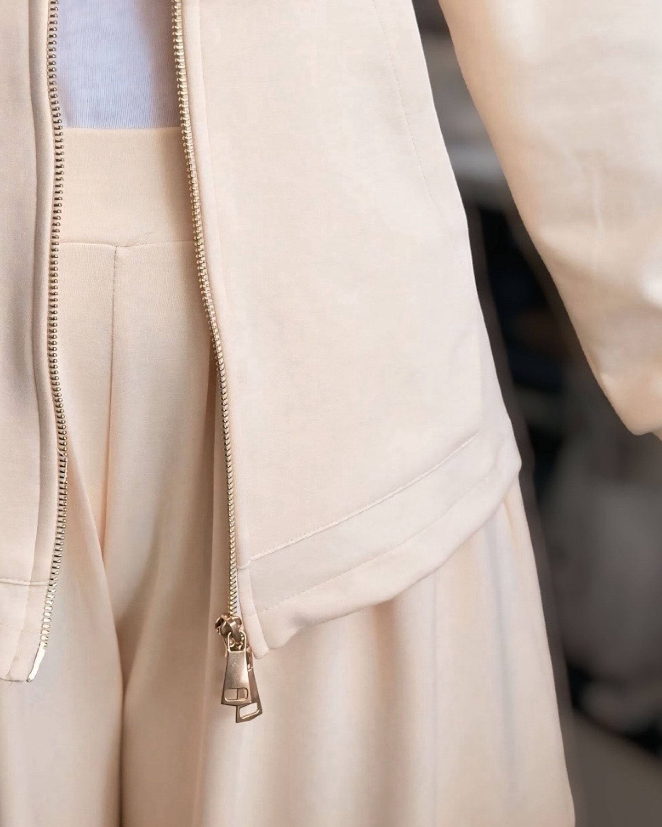 Bomber Sweat Set – Cream