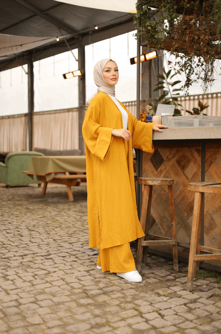 Ahsen Kimono Set - Mustard