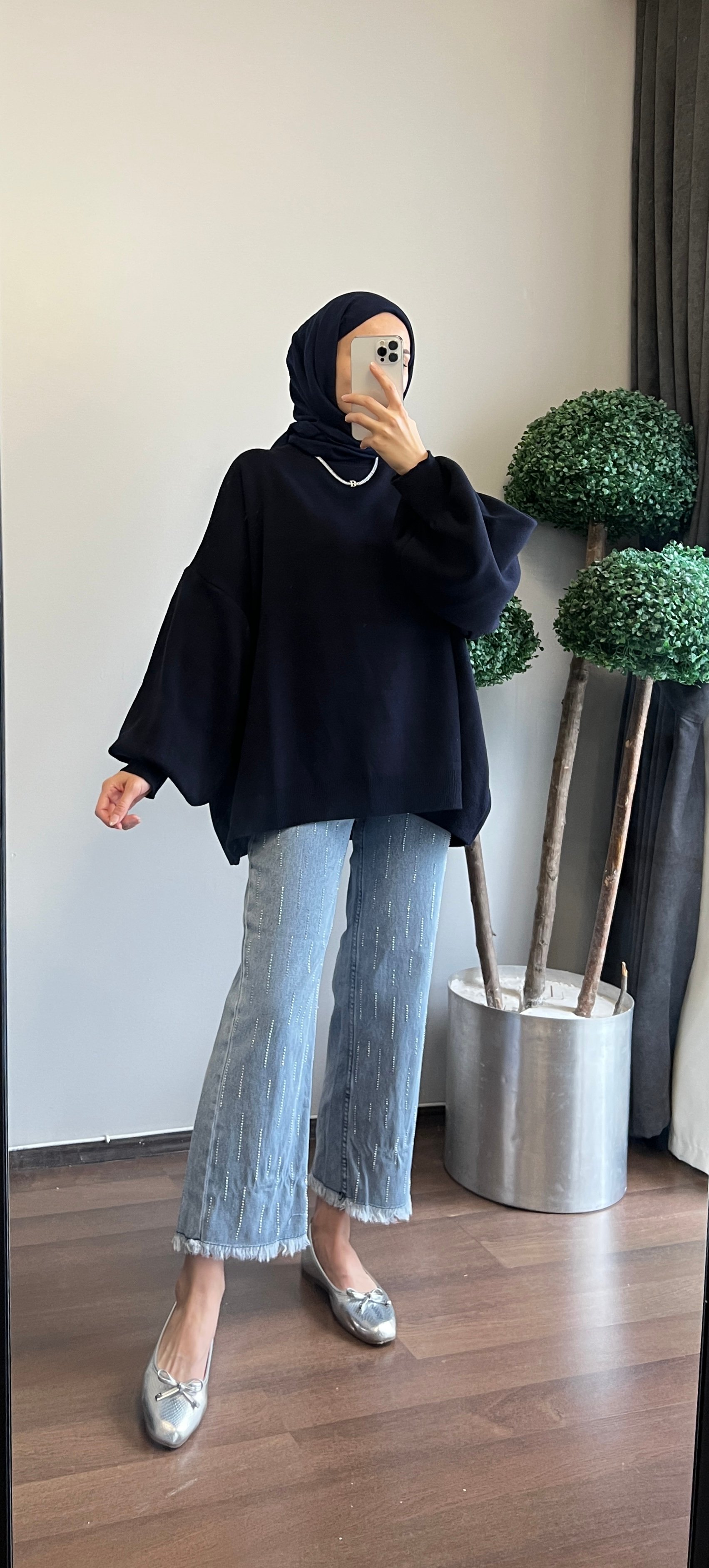 Bubble Sleeve Knit Sweater