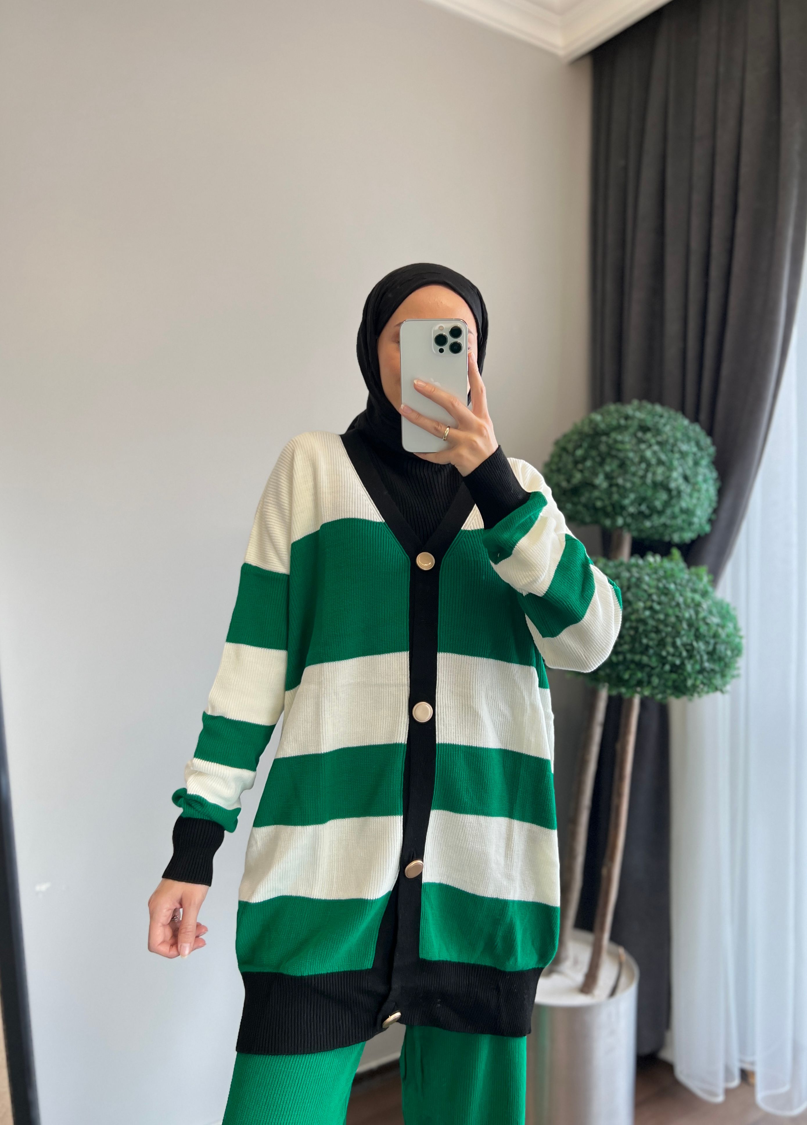 3-piece knit set - Emerald Green