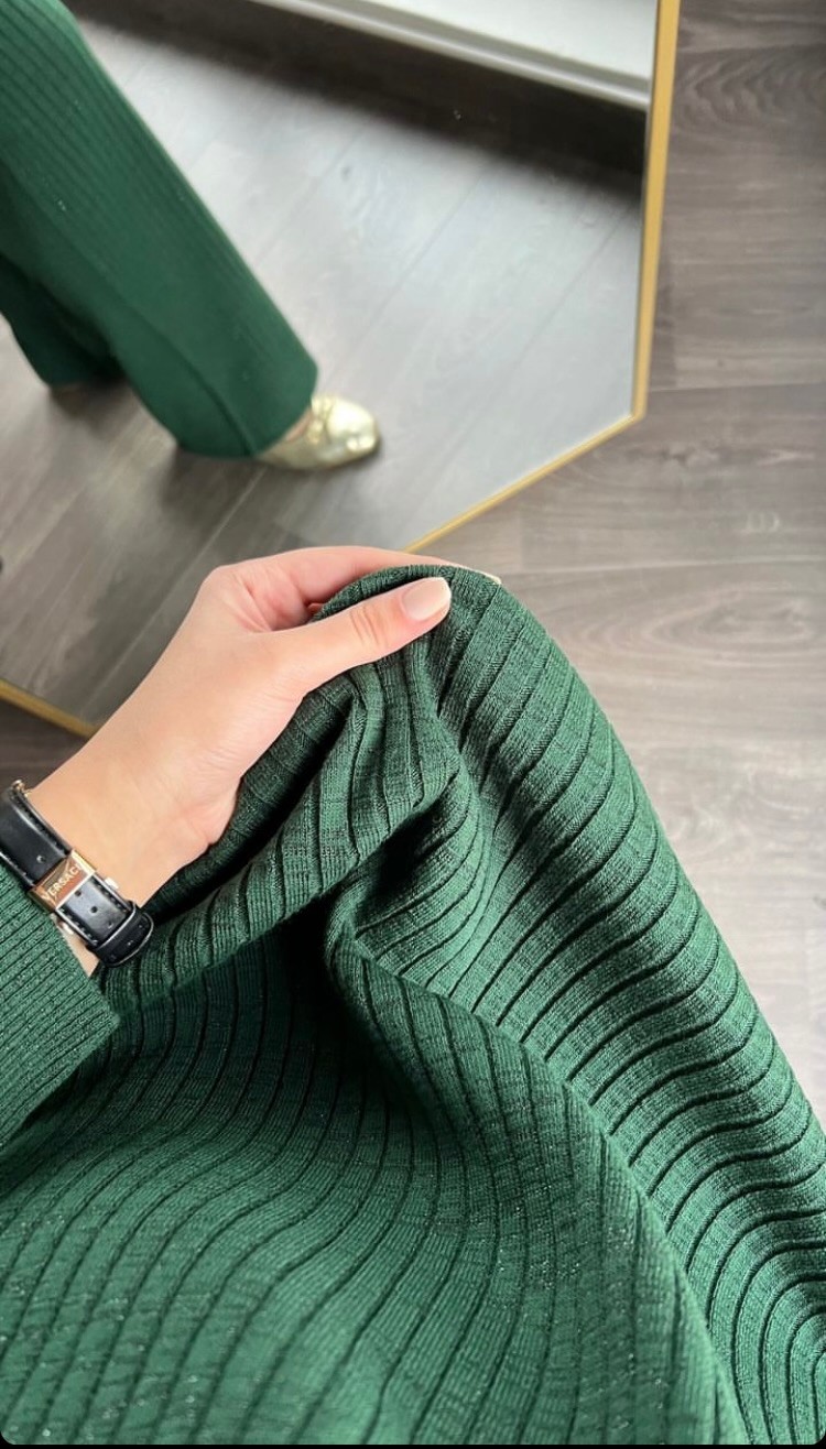 silvery ahsen knitwear suit - Green