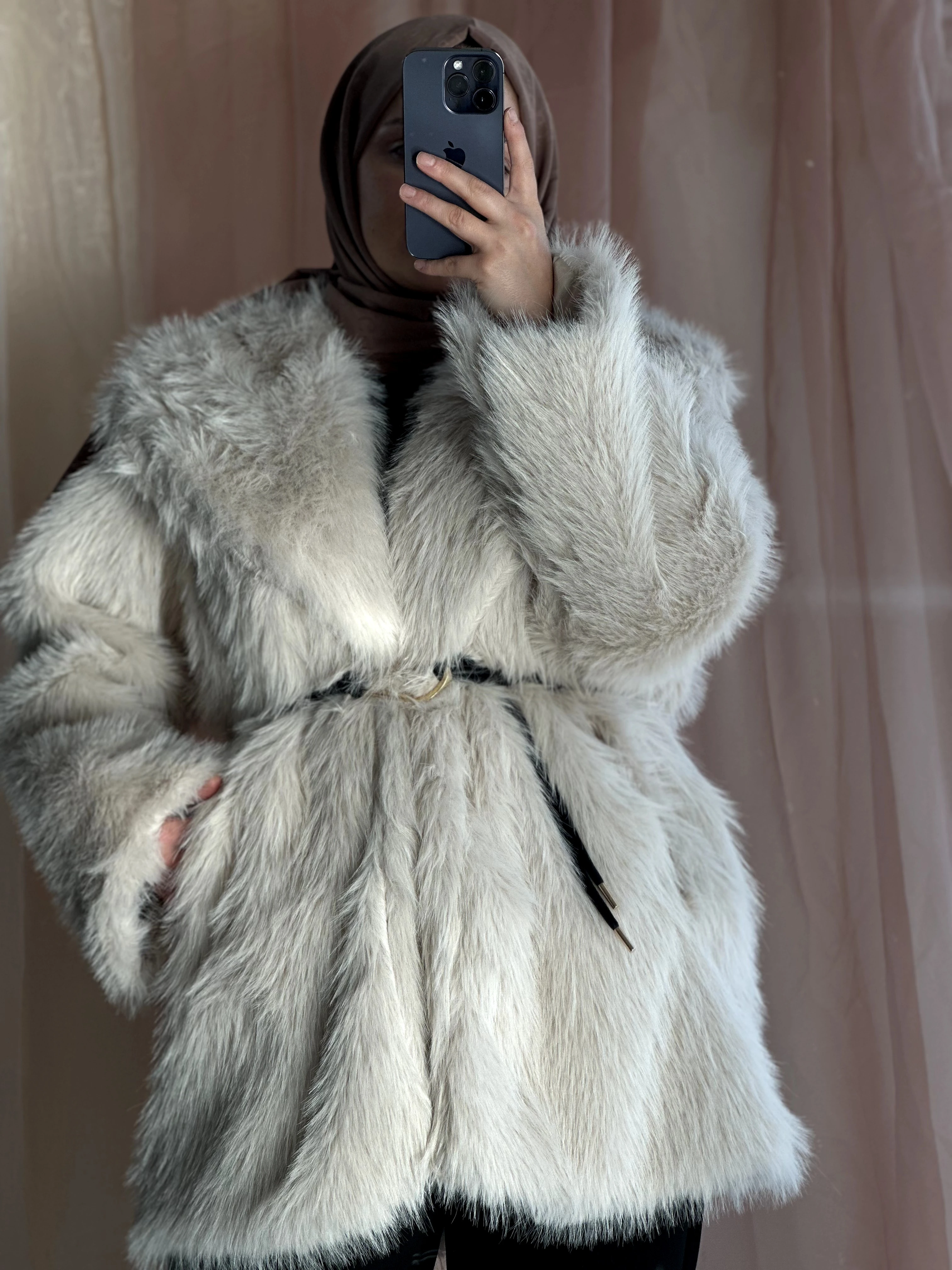 Suni Astarlı Kürk Ceket