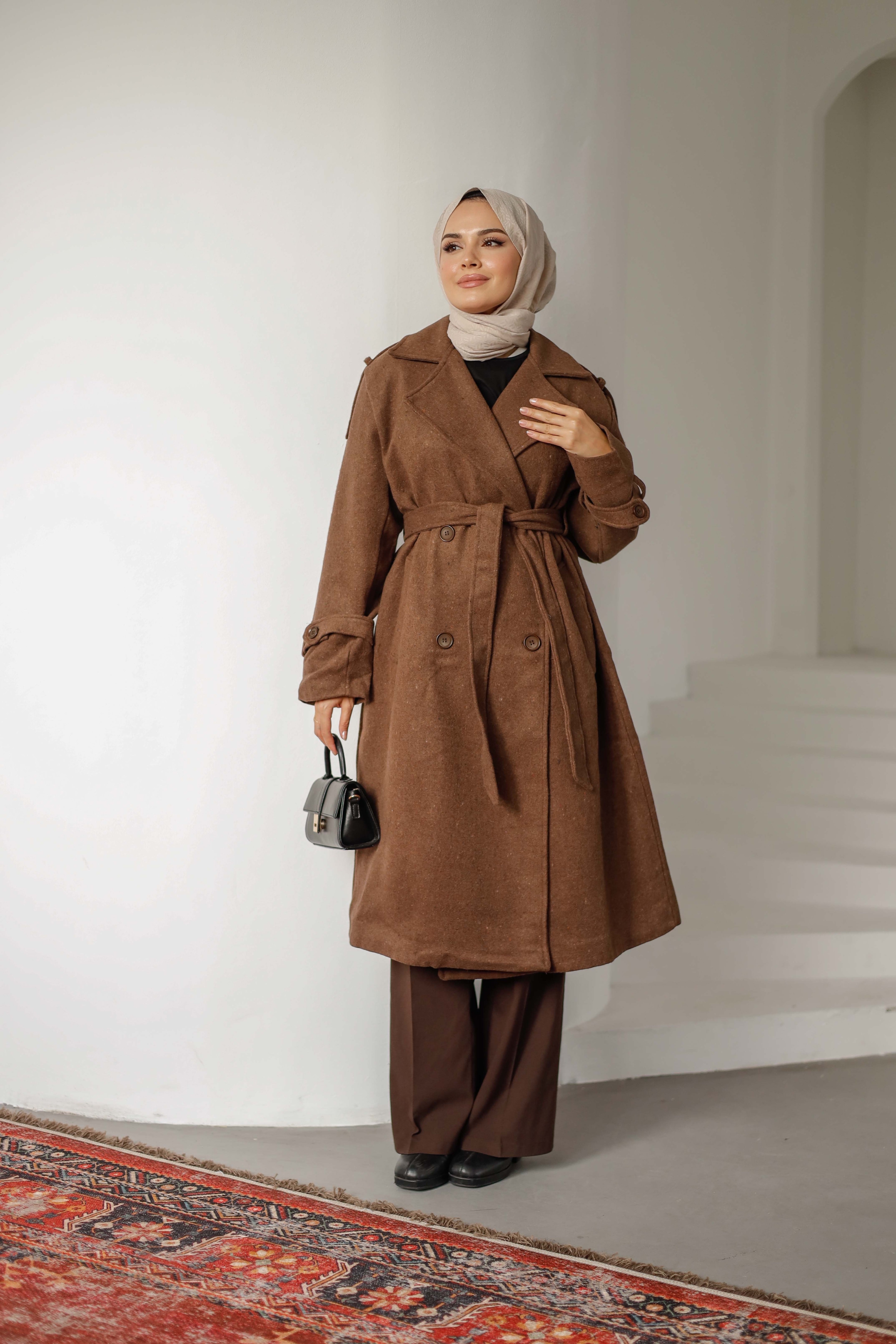 Massi Kaşe Kaban - Kahverengi