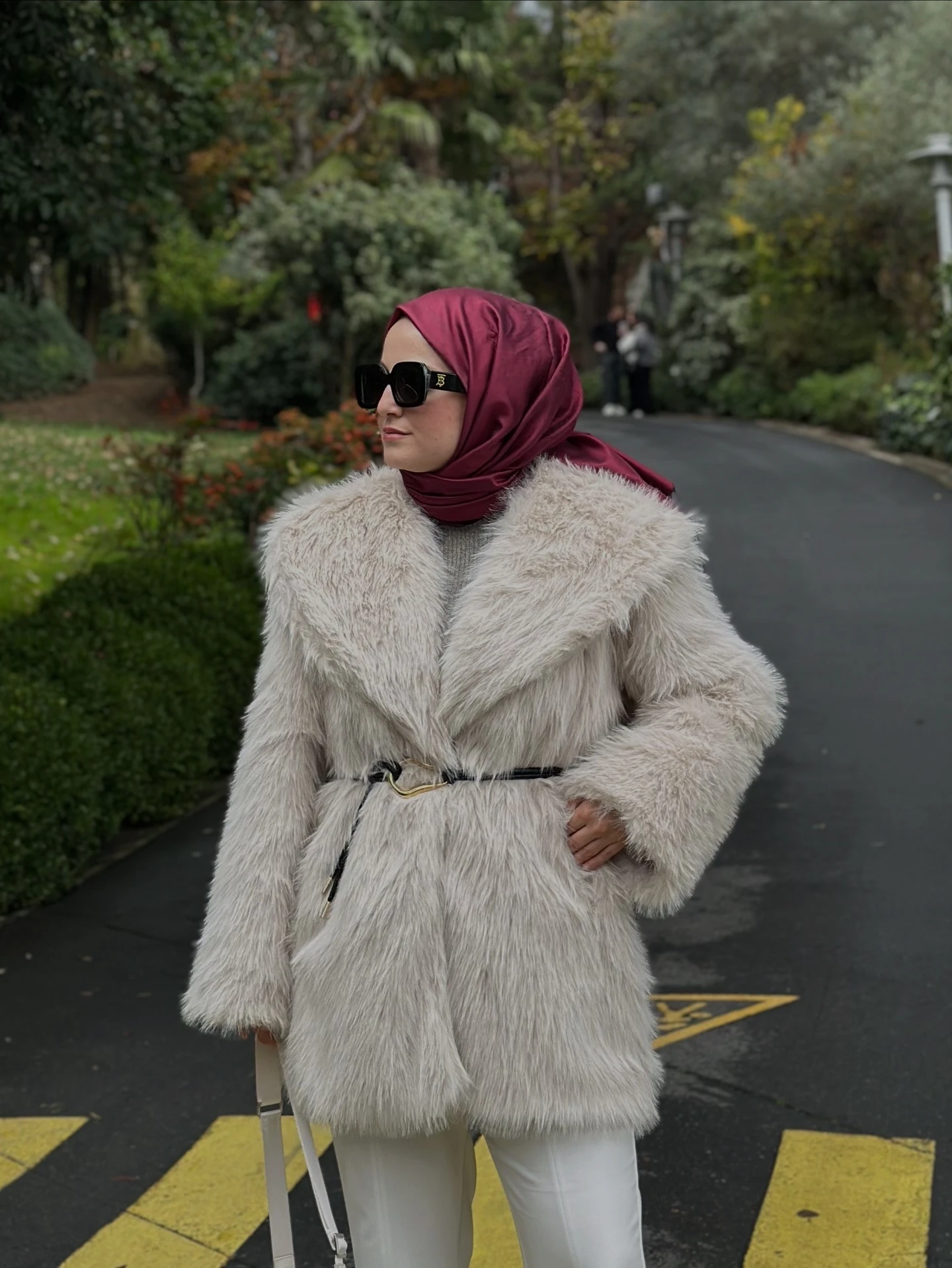 Suni Astarlı Kürk Ceket - Ekru