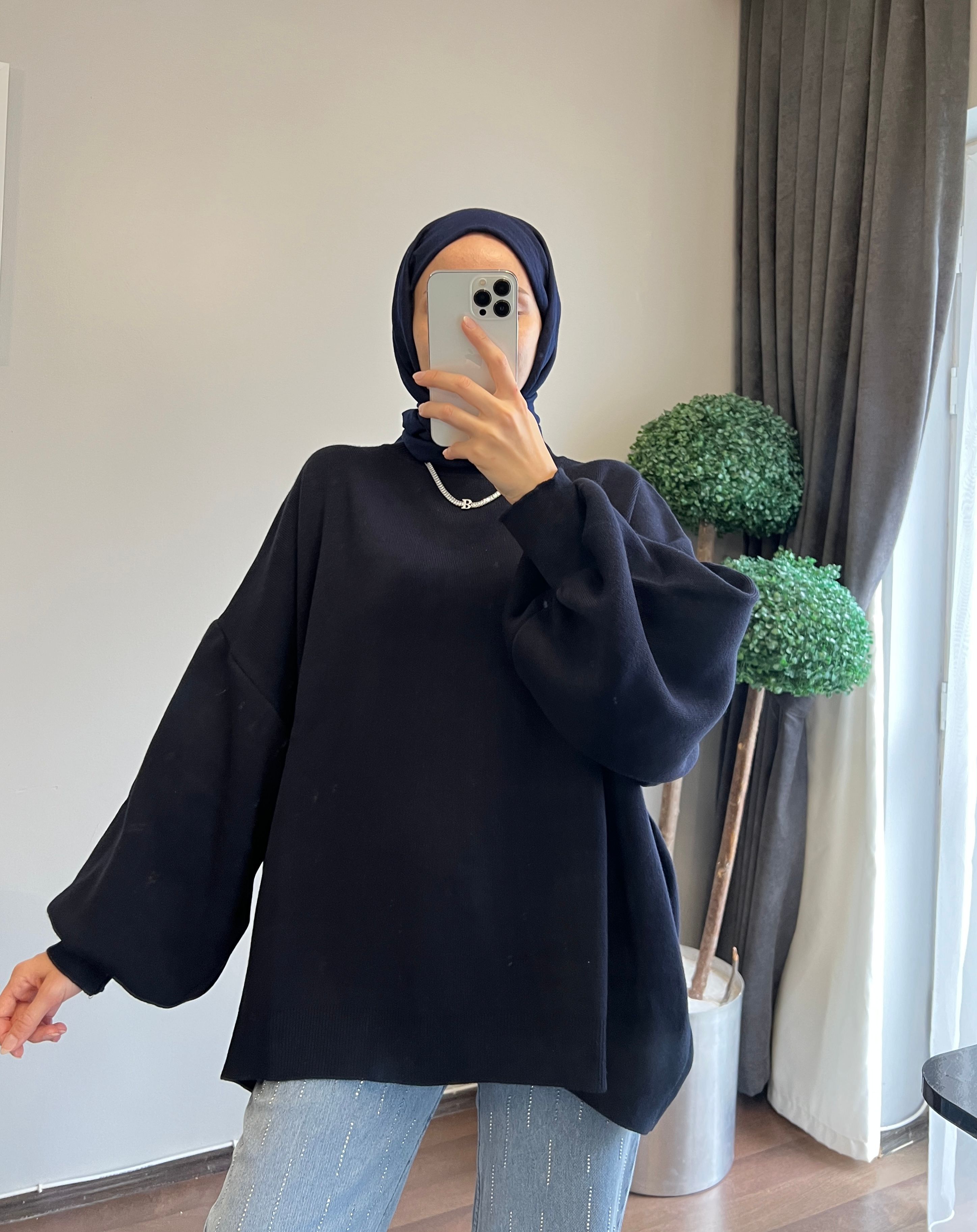 Bubble Sleeve Knit Sweater