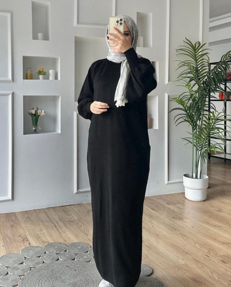 Bubble Sleeve Knit Dress