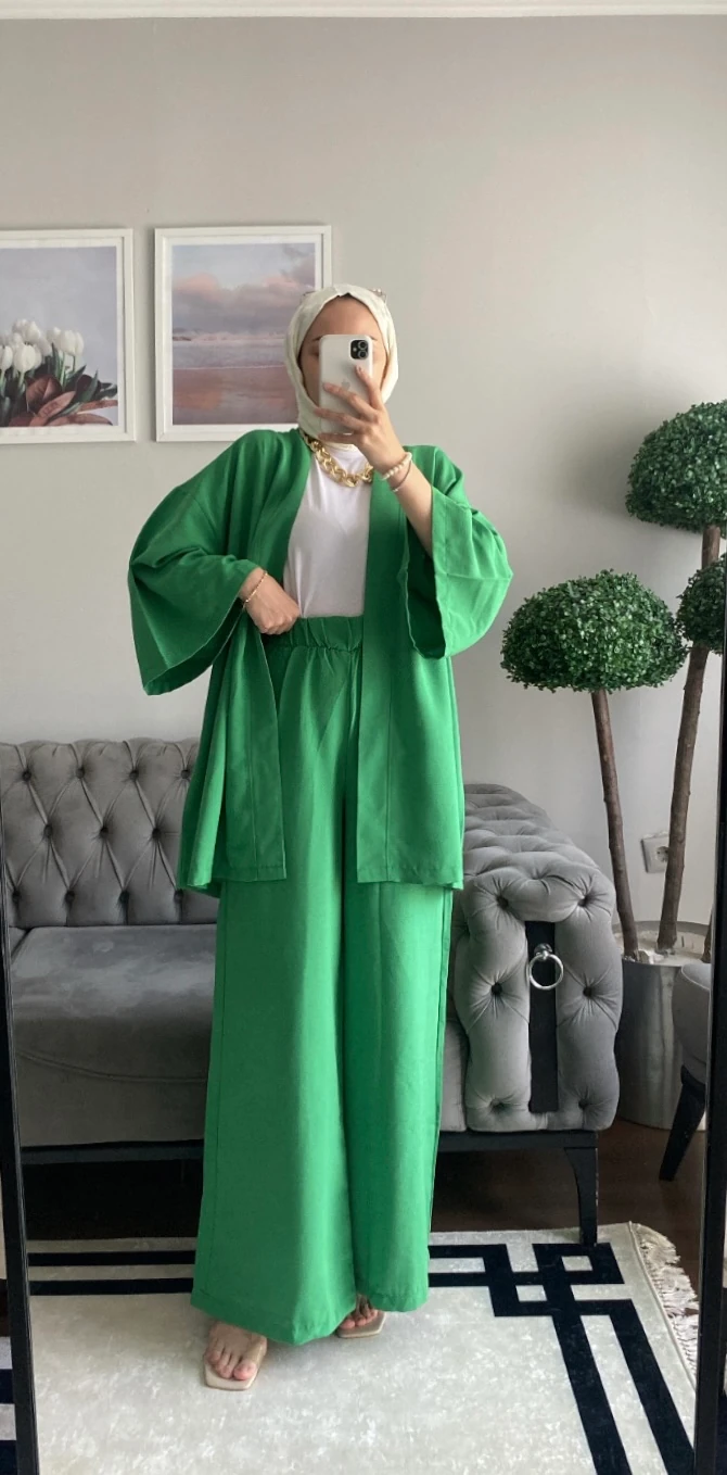 Noya Kimono Takım - Benetten Yeşili