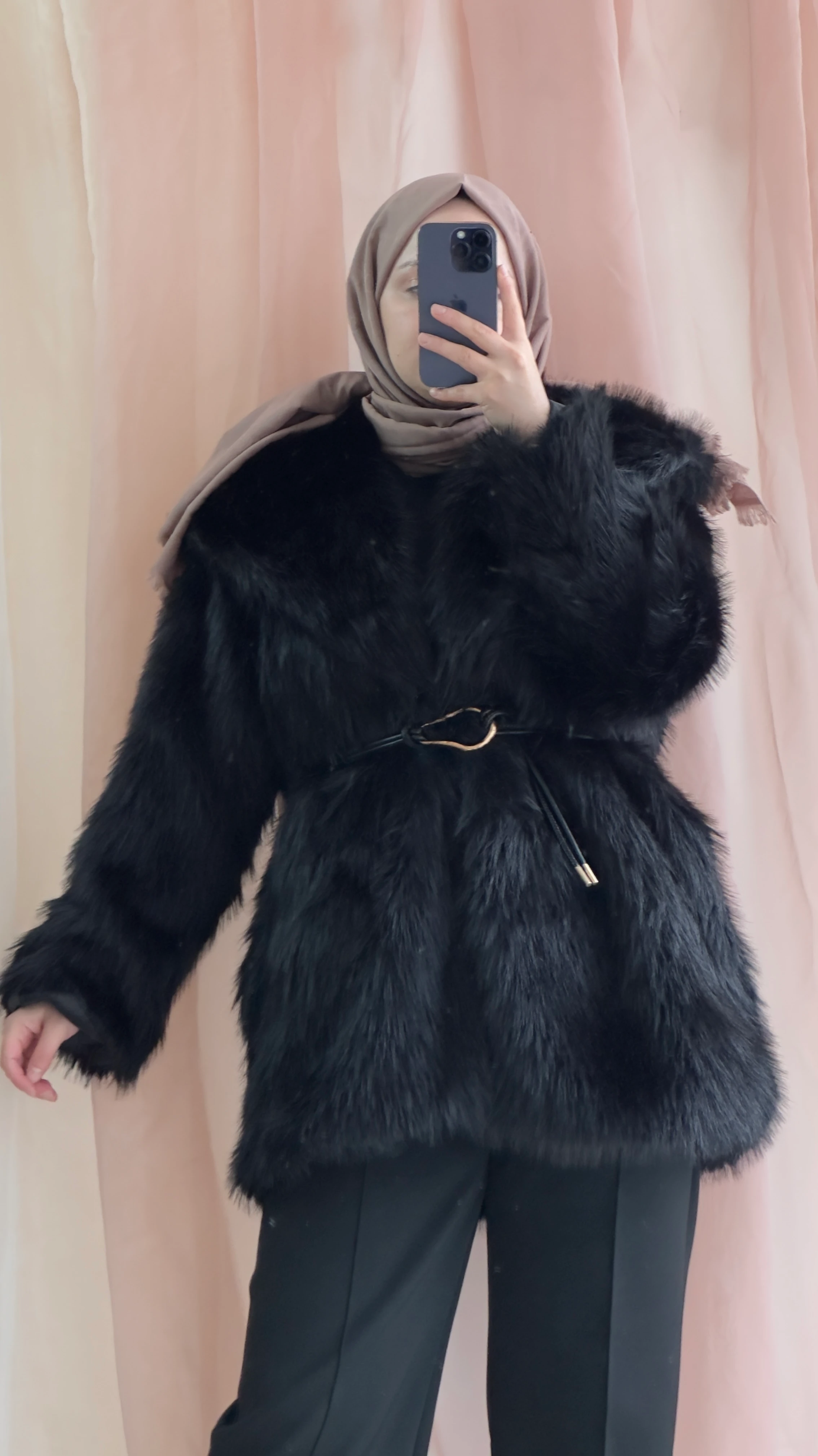 Suni Astarlı Kürk Ceket