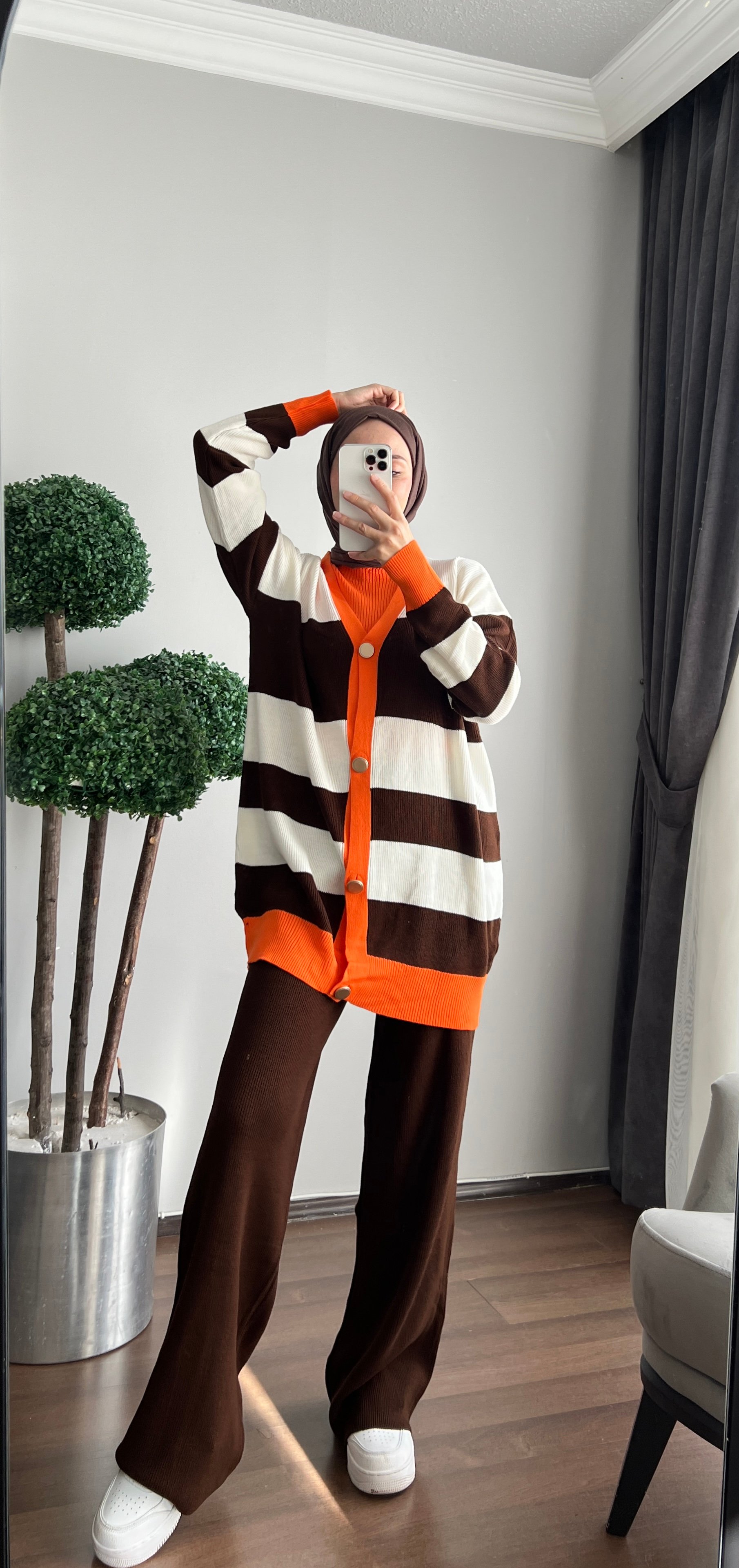 3-piece knit set - Orange