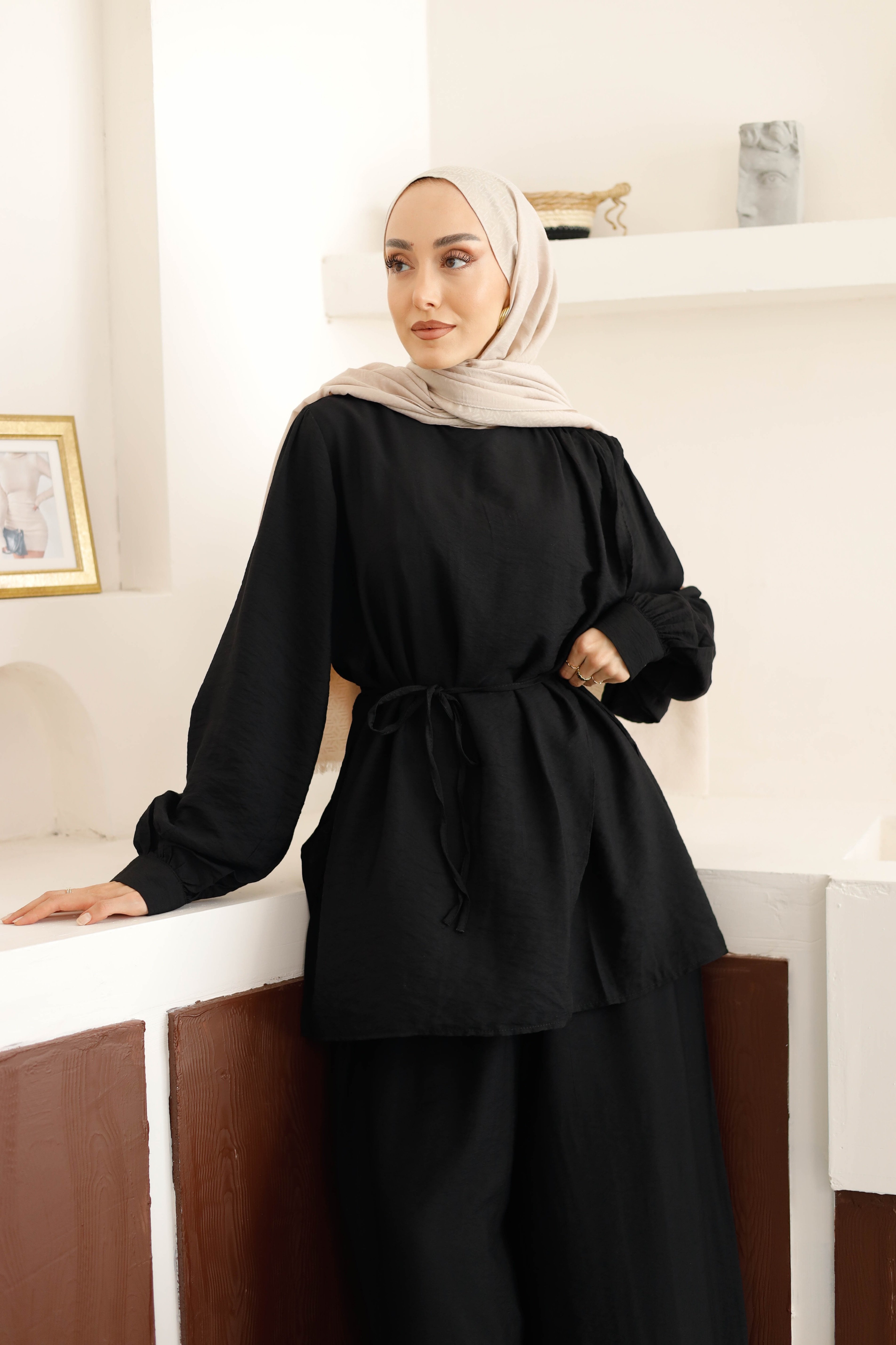 Asimetrik Tunik Pantolon Takım