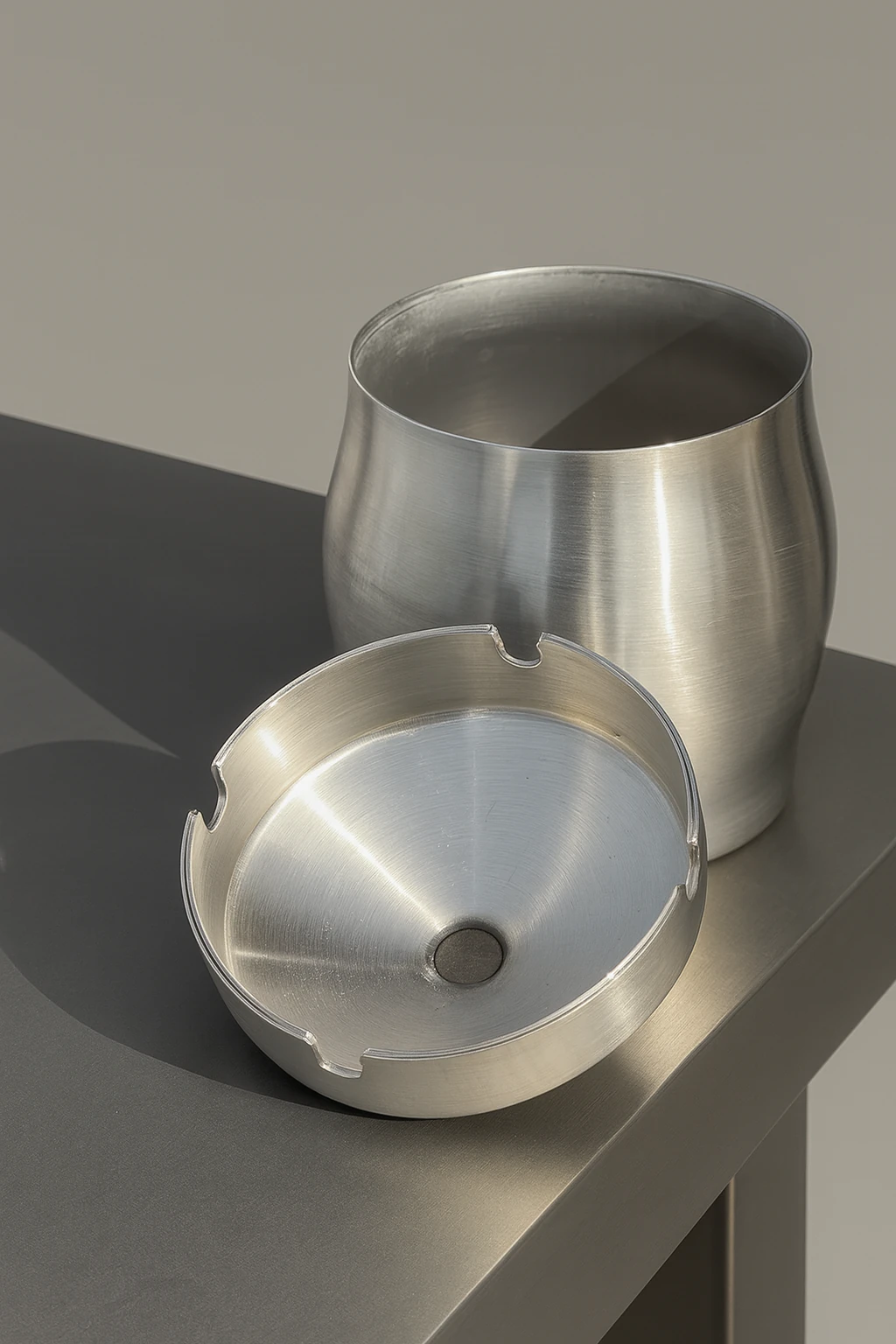 Paslanmaz Çelik Kokusuz Fıçı Küllük - Kapaklı, Şık Ve Çok Amaçlı Tasarım (OTO, EV, OFİS, BAHÇE)