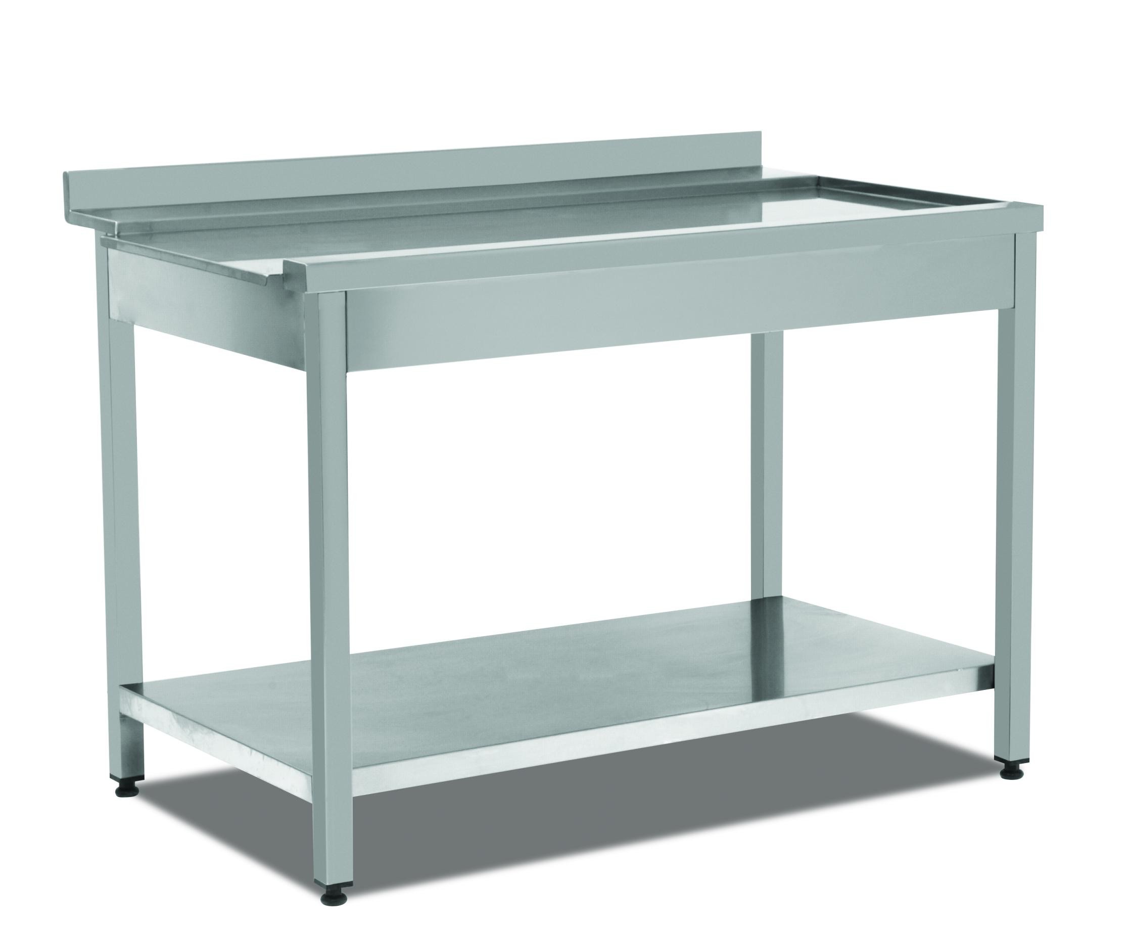 BULAŞIK MAKİNASI ÇIKIŞ TEZGAHI ( SAĞ ) TABAN RAFLI 600*750*870MM