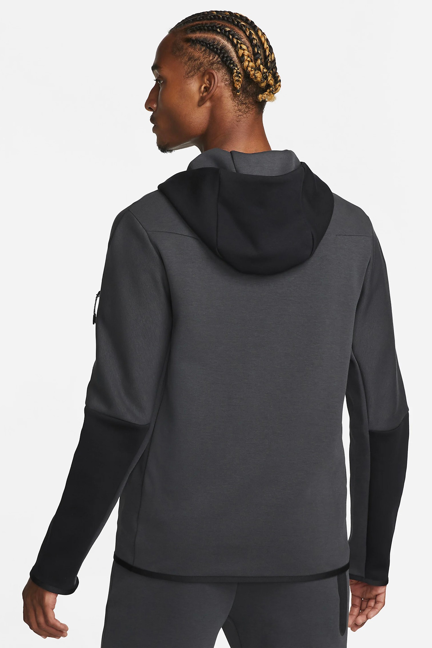 Tech Fleece Full Zip Hoodie - Siyah / Antrasit / Gold