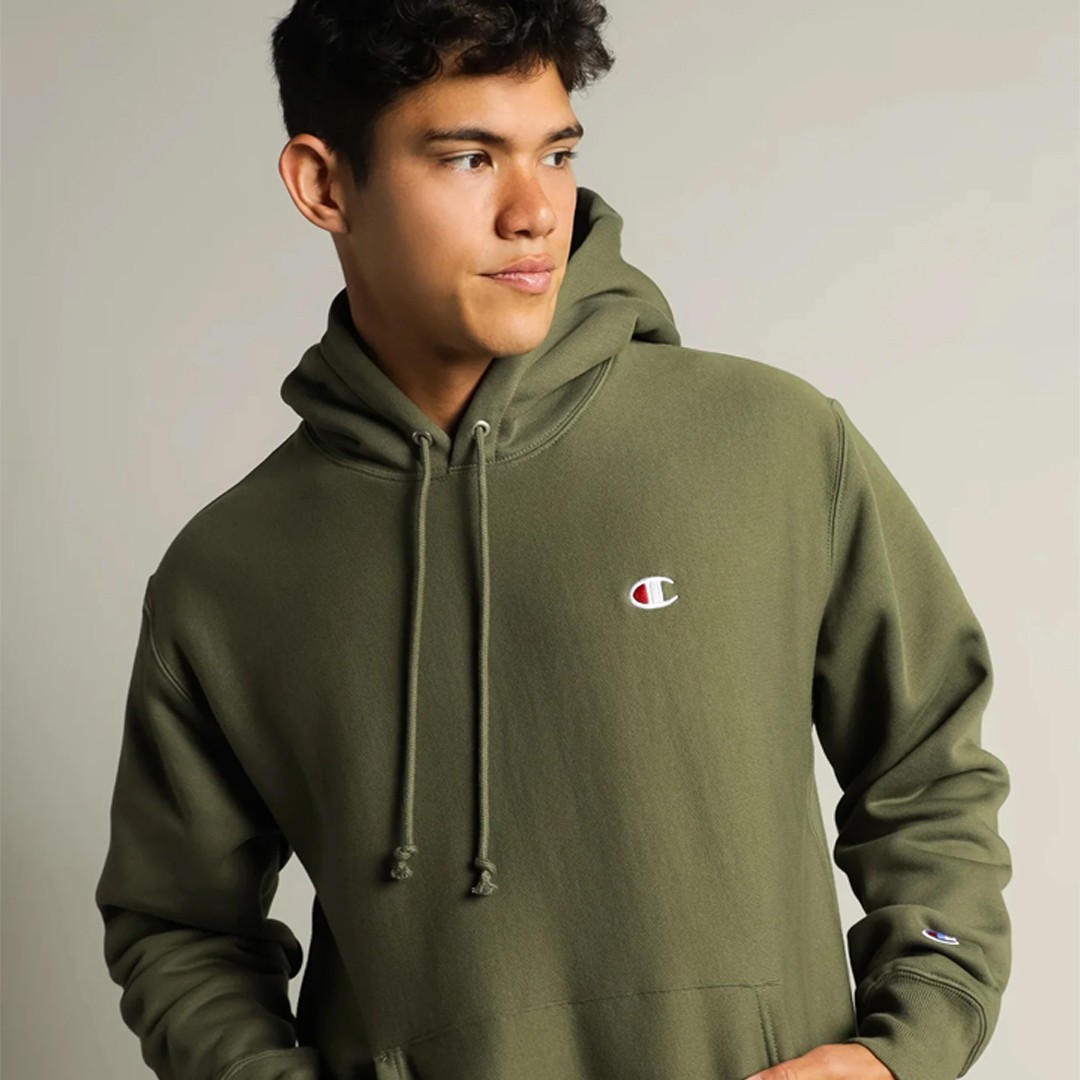 Reverse Weave Hoodie C Logo - Haki