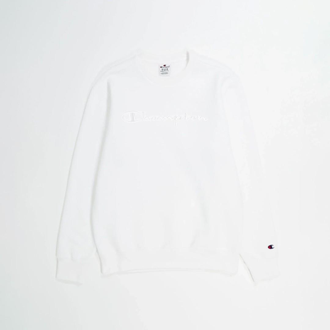 Tonal Embroidery Fleece Sweatshirt - Off White