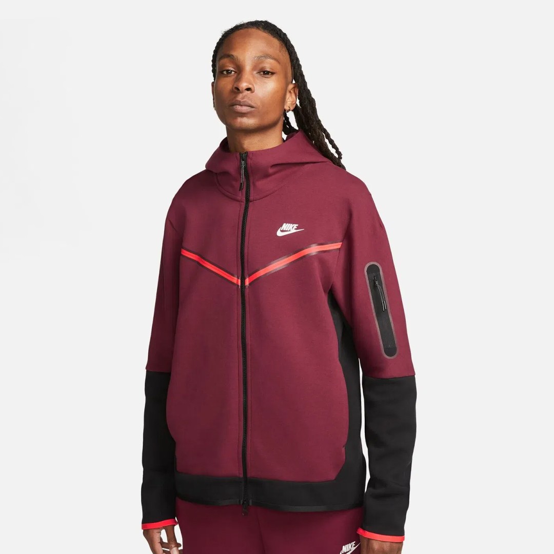 Tech Fleece Full Zip Hoodie - Black/Dark Beetroot/Phantom