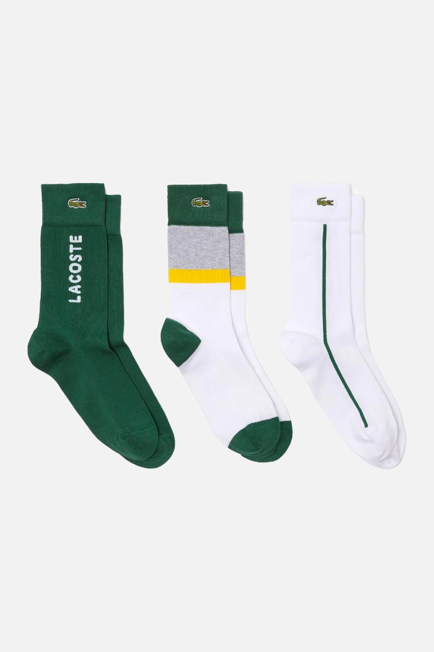 Uzun Renk Bloklu 6'lı Yeşil Çorap (6 Çift)