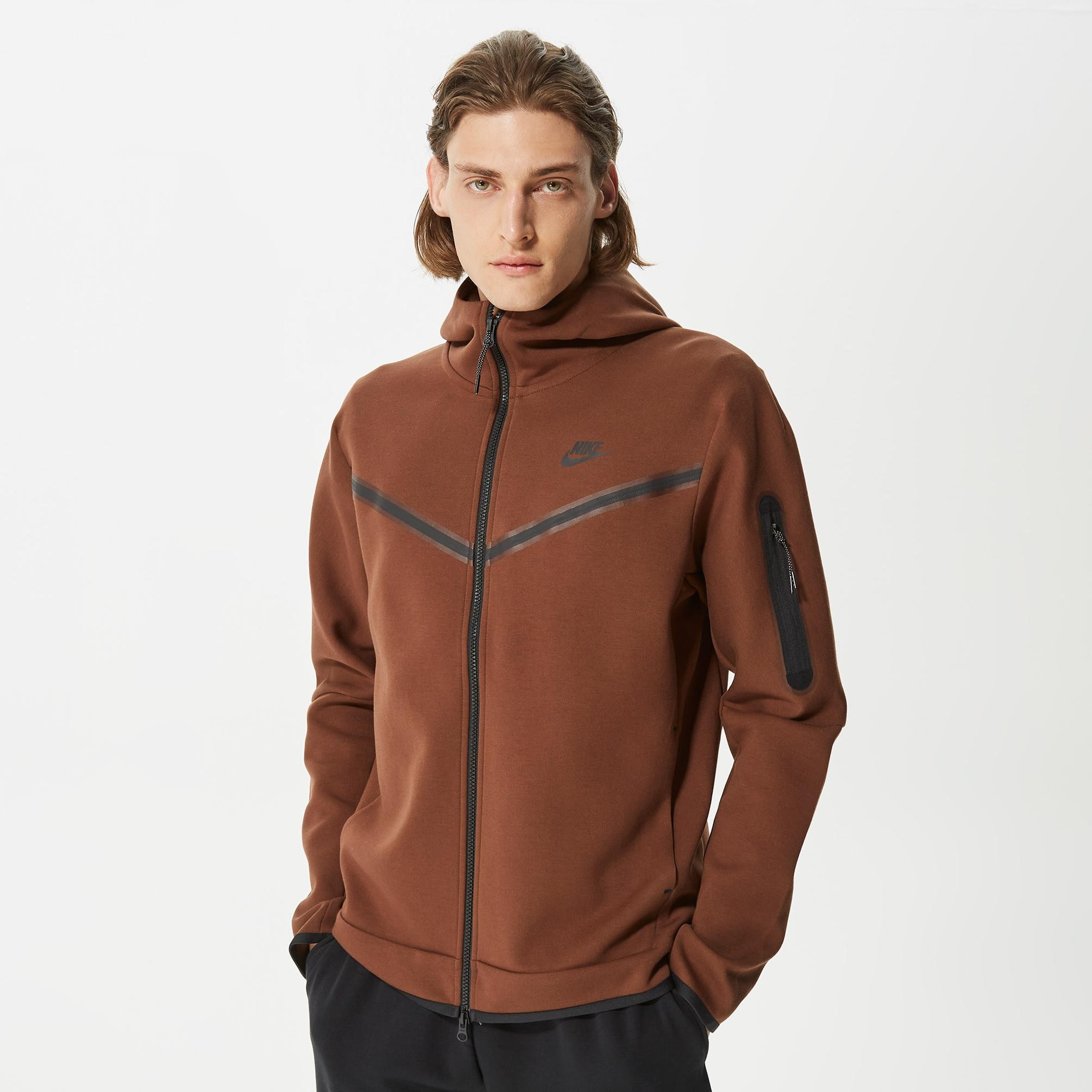 Tech Fleece Full Zip Hoodie - Cocao Wow/Siyah