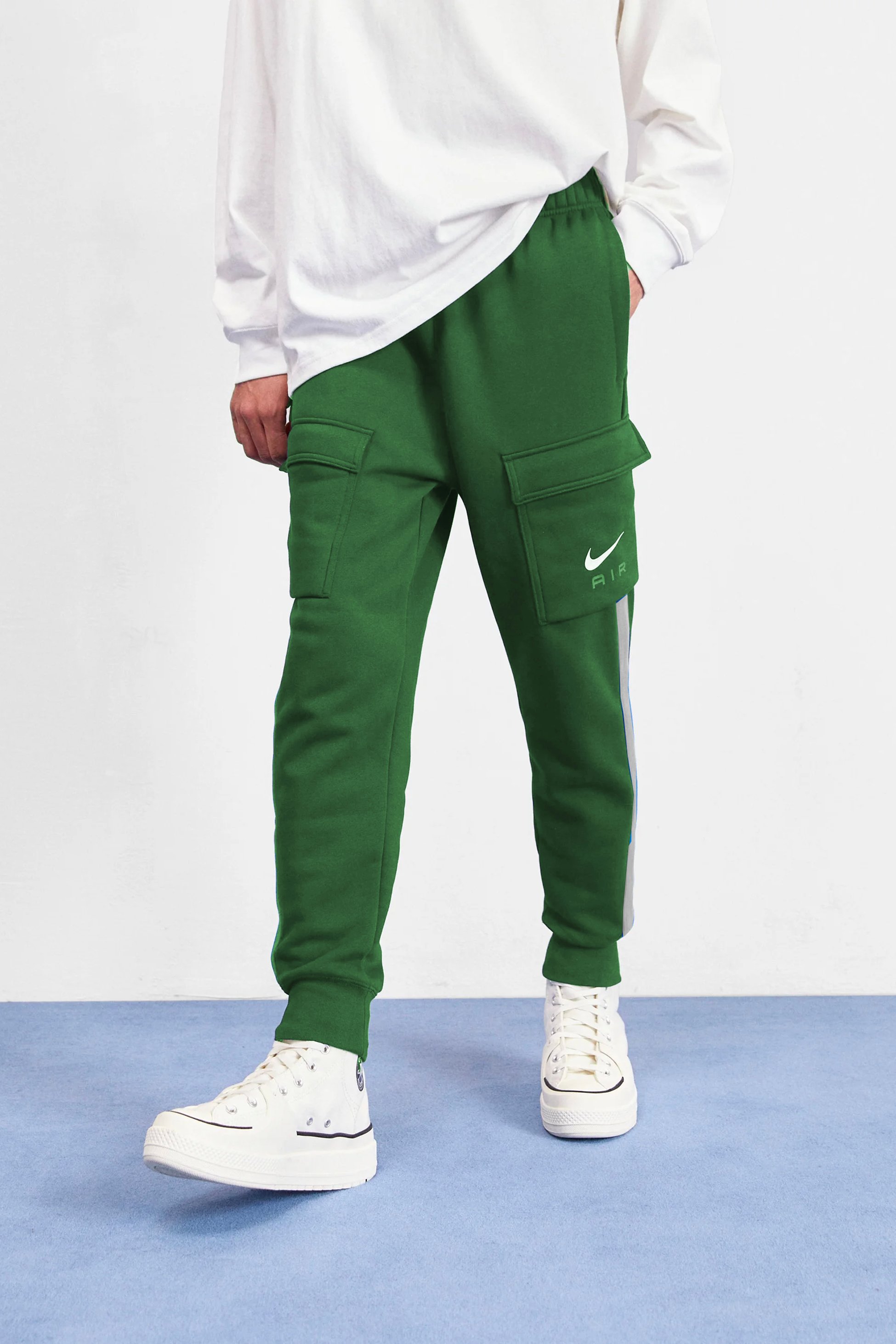 Air Fleece Cargo Joggers - Yeşil/Beyaz