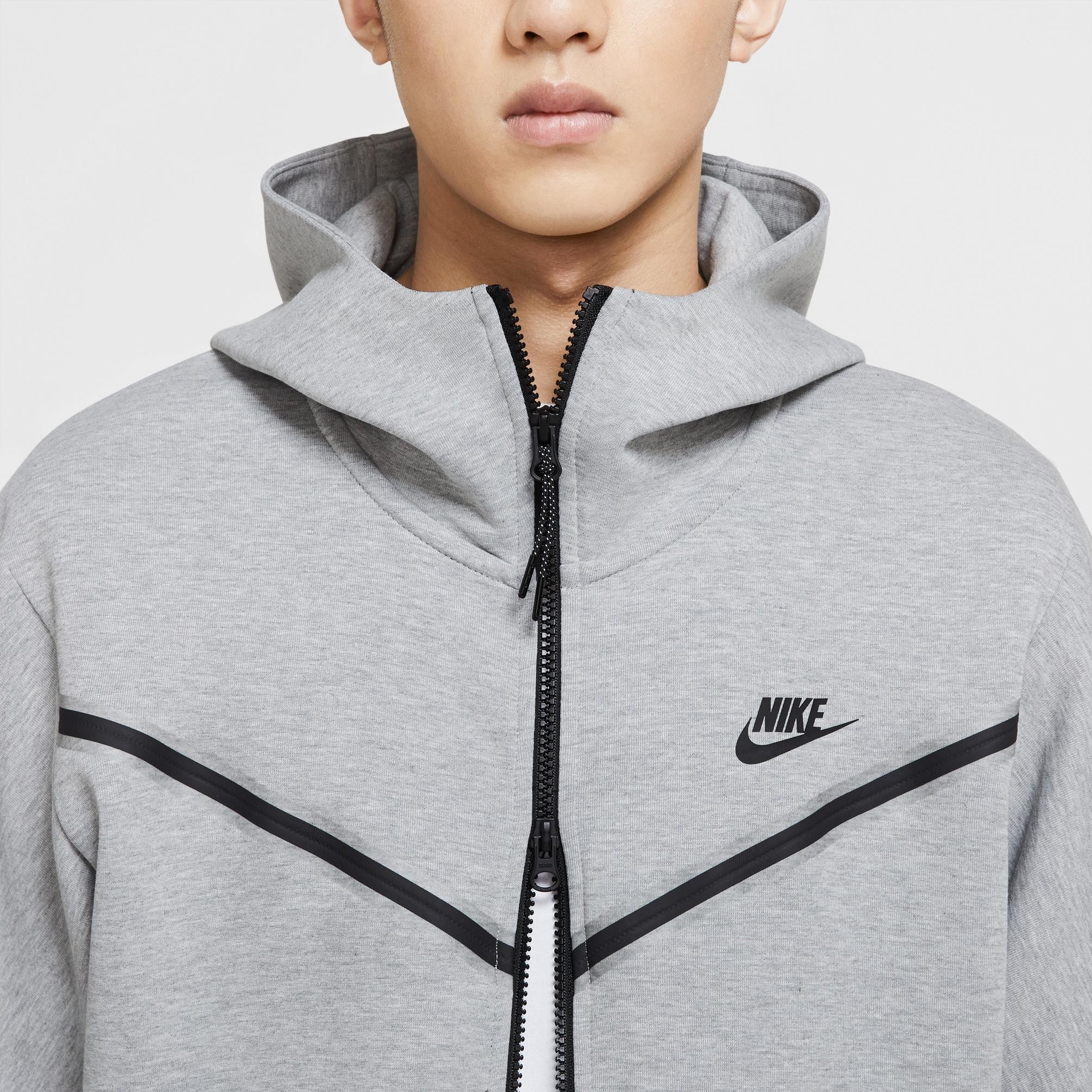 Tech Fleece Full Zip Hoodie - Dark Grey Heather/Black