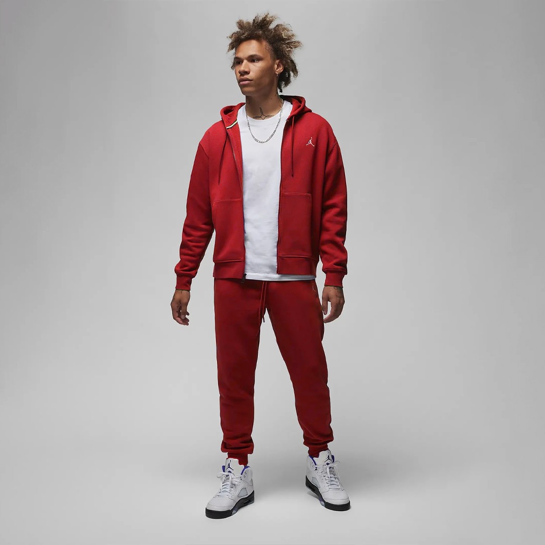 Essentials Tam Boy Fermuarlı Fleece Takım - Kırmızı